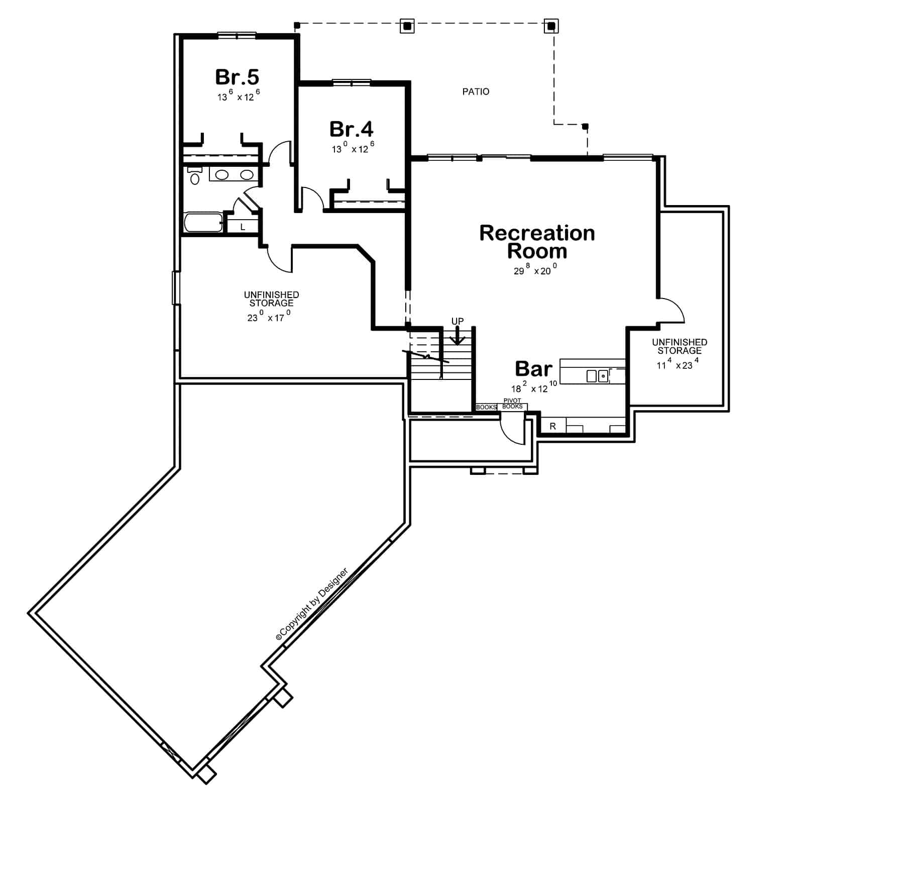 Basement of Craftsman Plan #120-2764