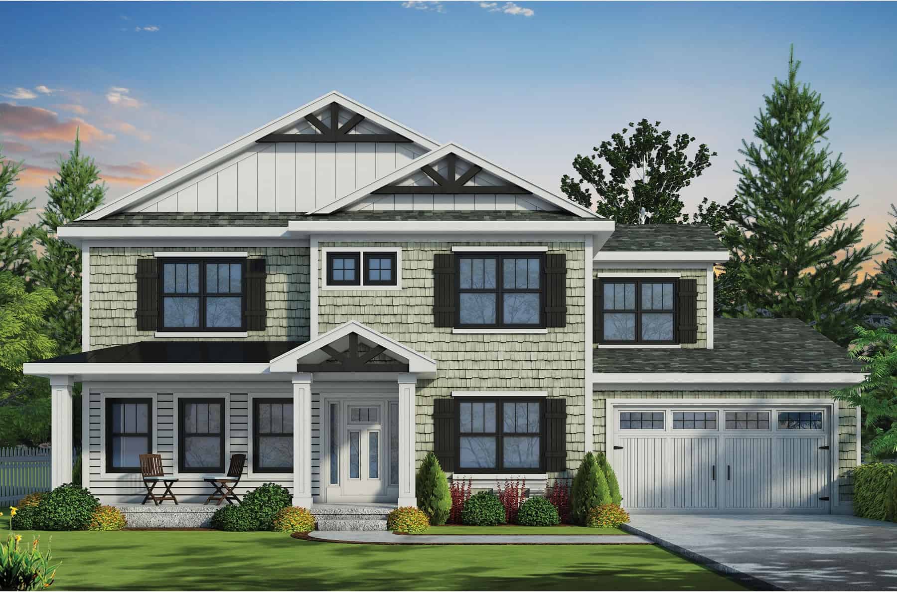 Front elevation of Traditional home (ThePlanCollection: House Plan #120-2766)