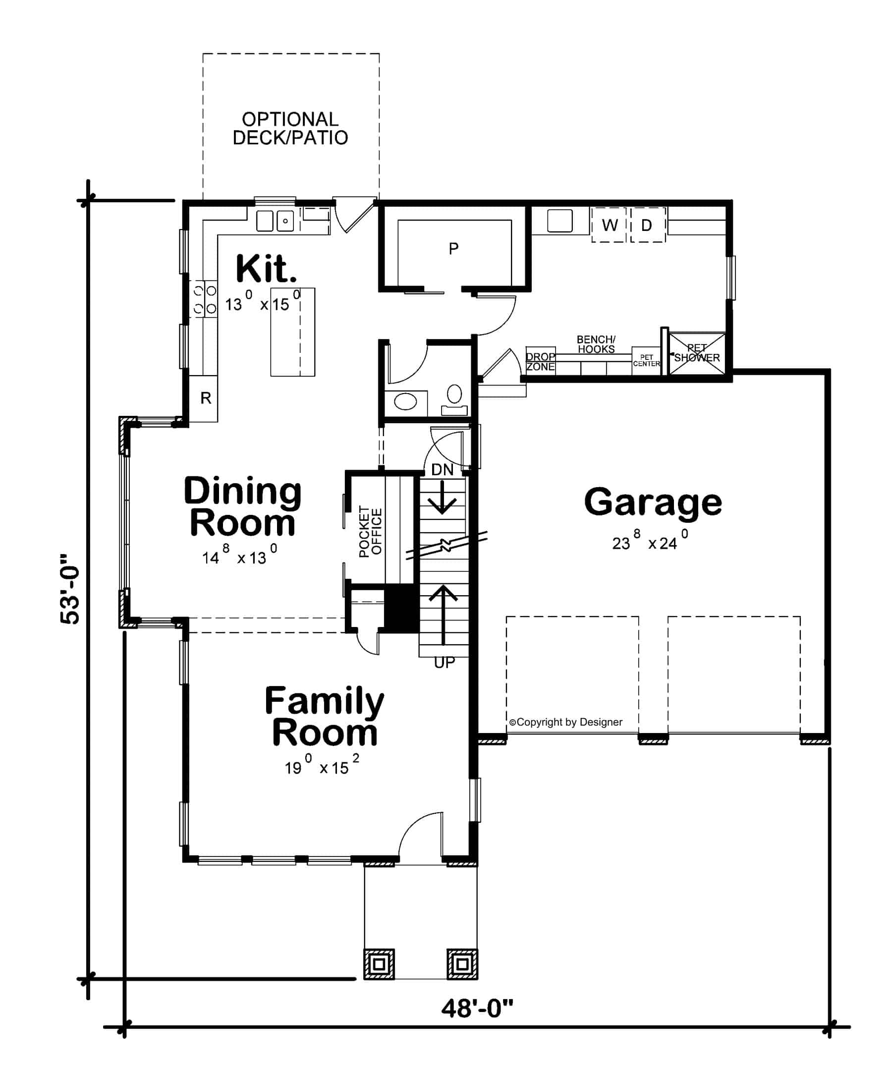 Main Level of Modern Plan #120-2769