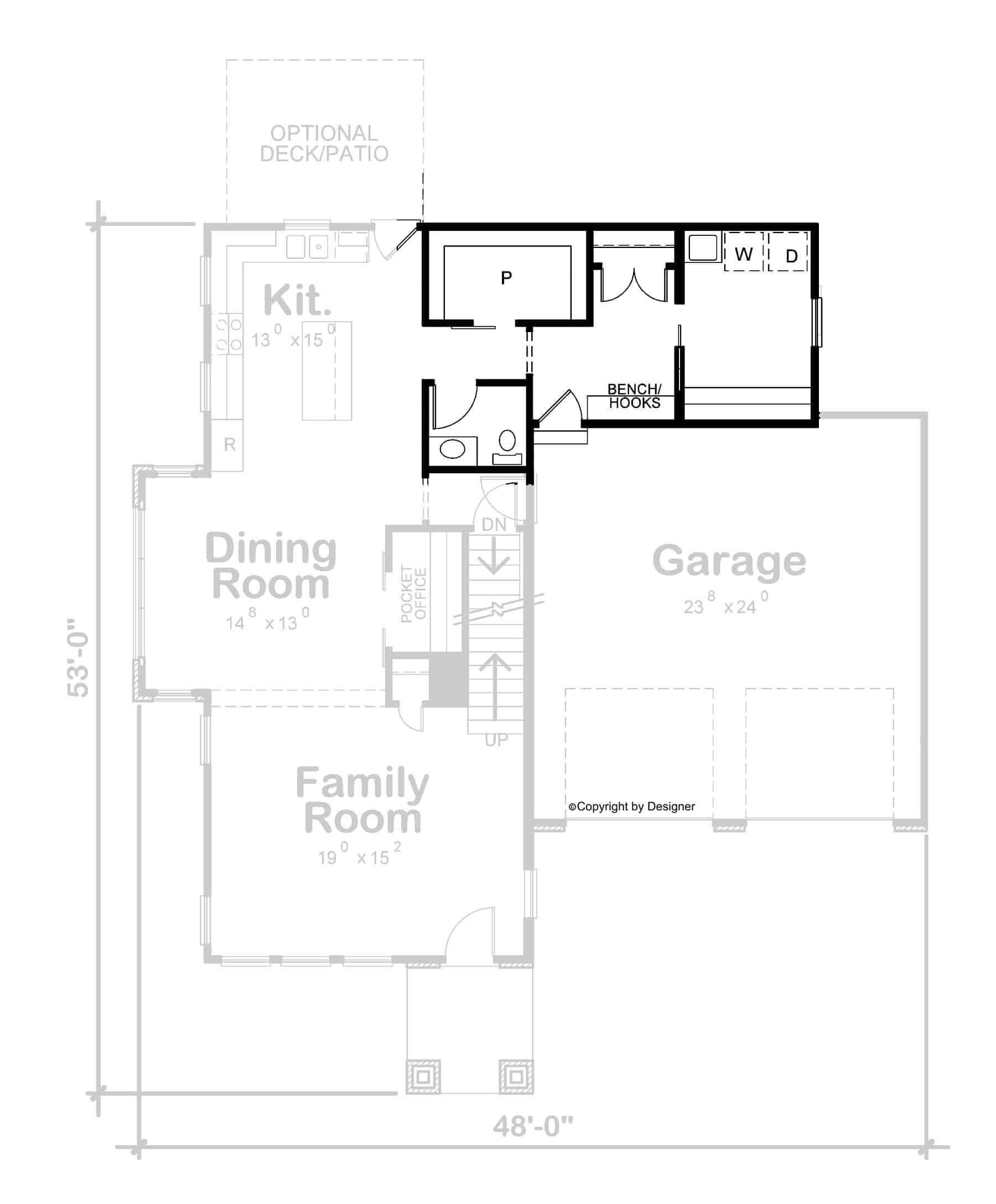Main Level of Modern Plan #120-2769