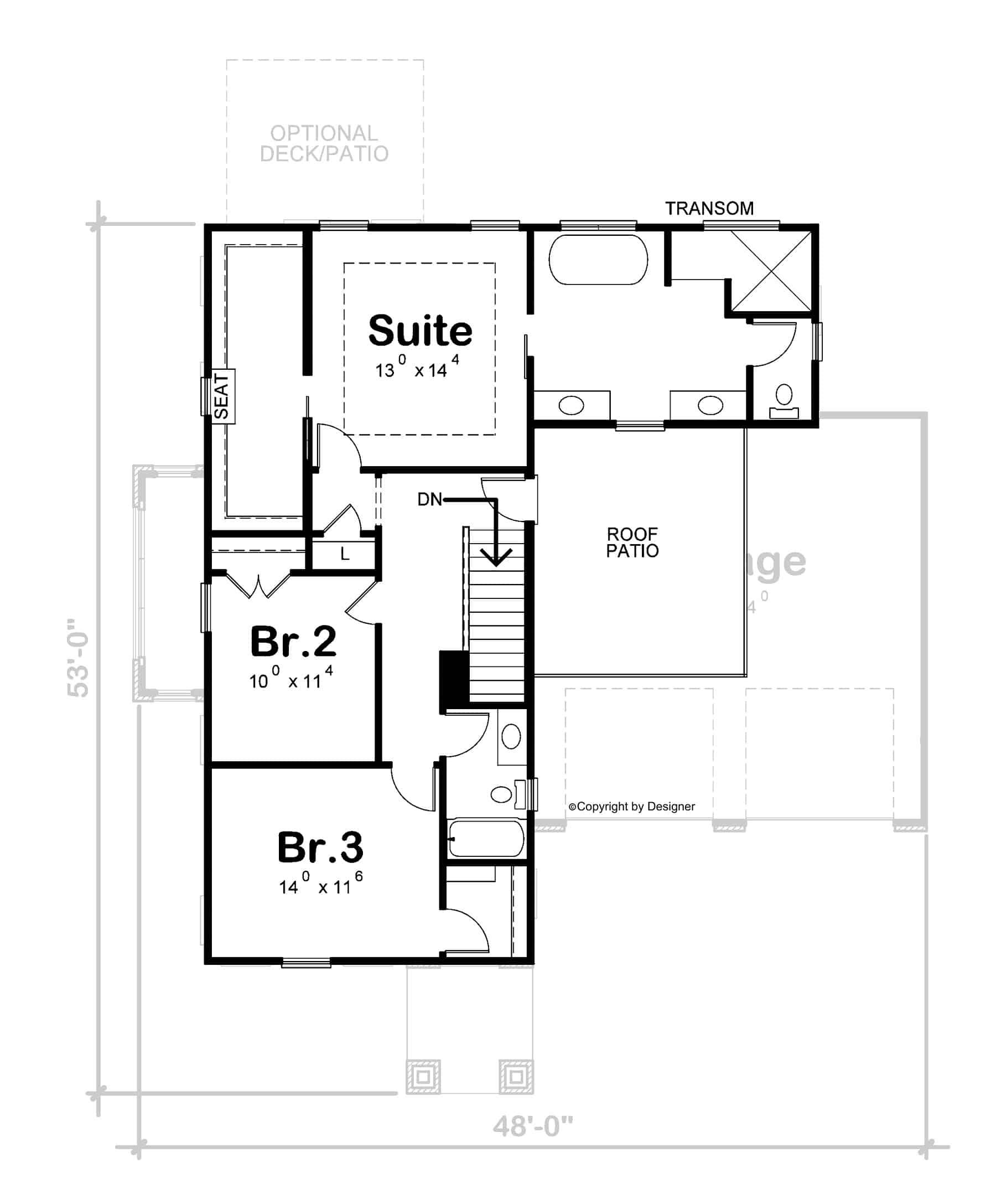 Upper Level of Modern Plan #120-2769