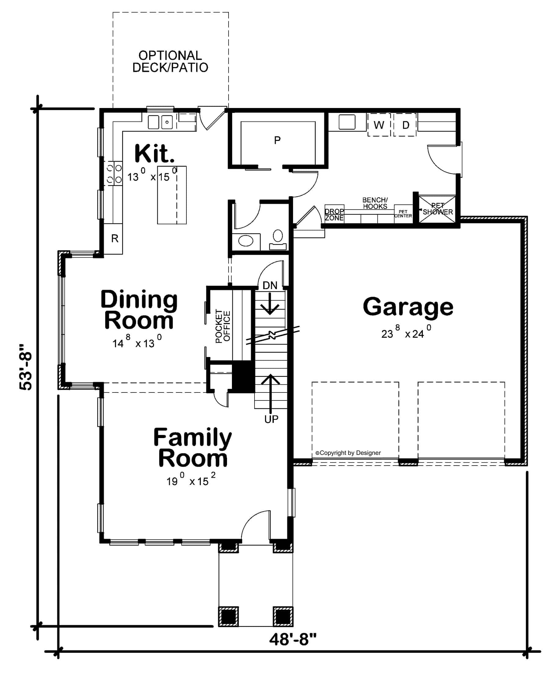 Main Level of Modern Plan #120-2770