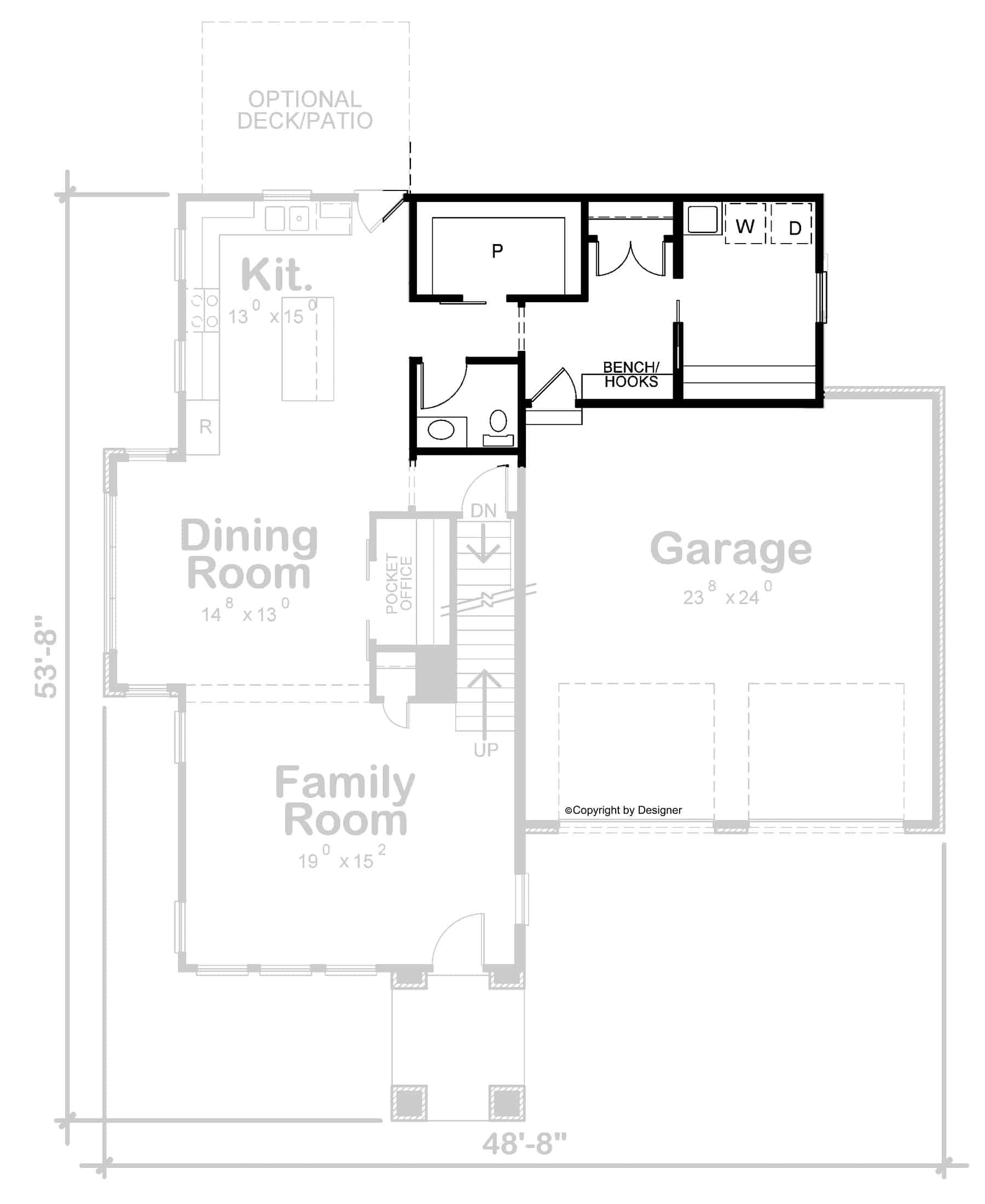 Main Level of Modern Plan #120-2770