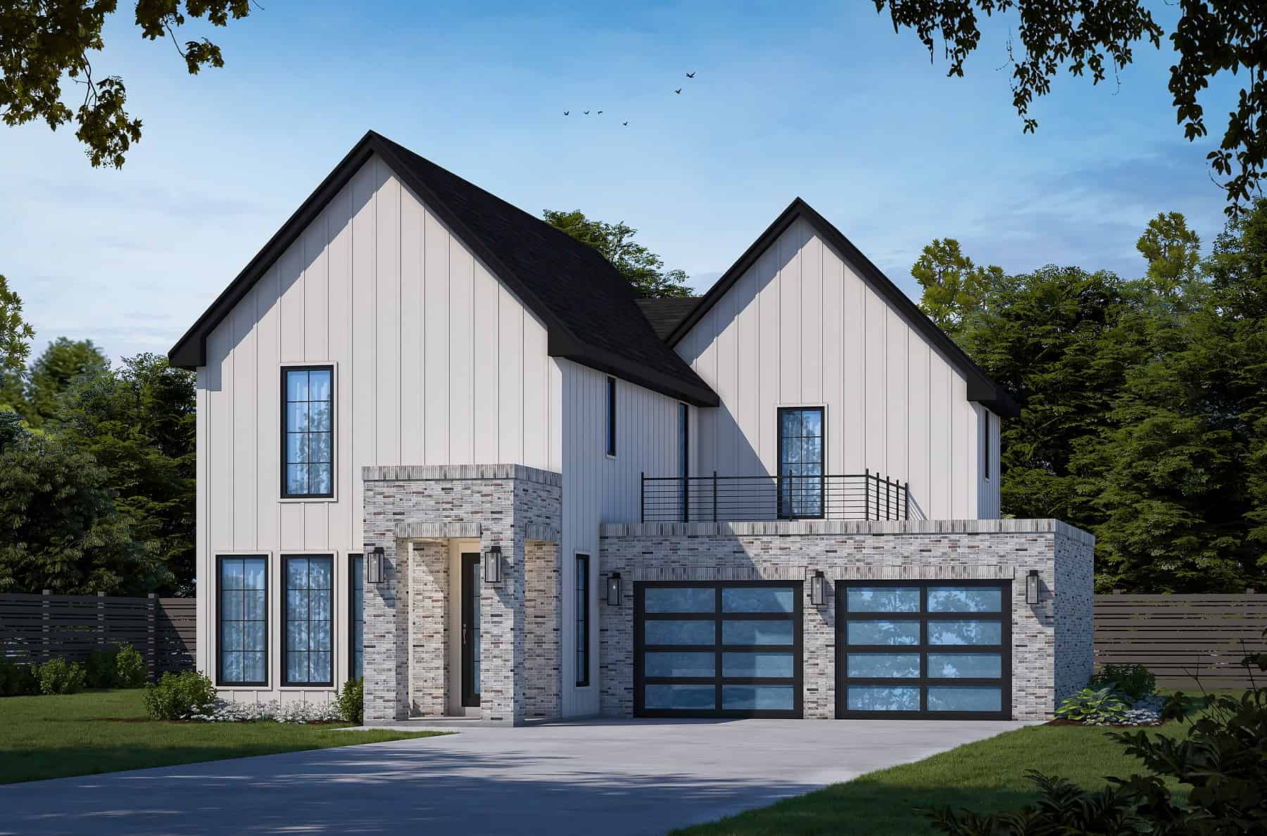 Front elevation of Contemporary home (ThePlanCollection: House Plan #120-2770)
