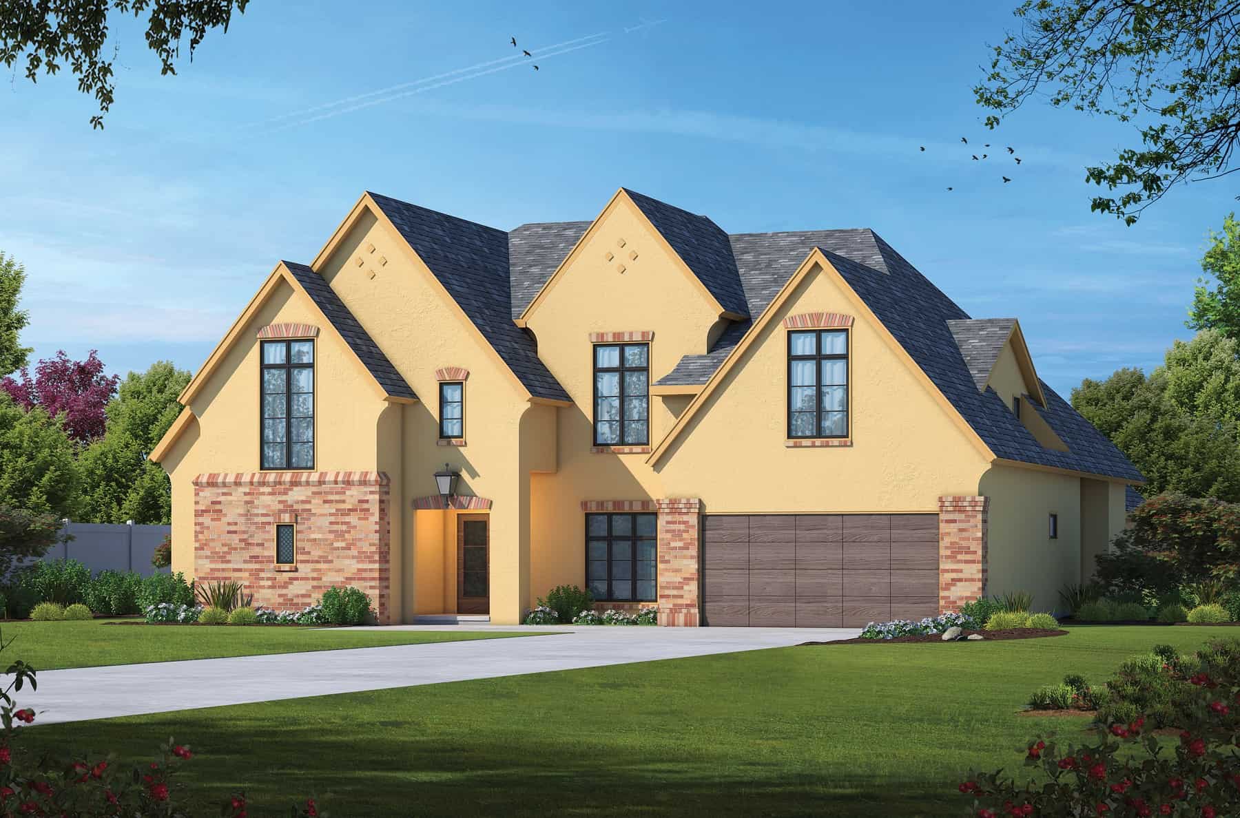Front elevation of Luxury French County home (ThePlanCollection: House Plan #120-2772)