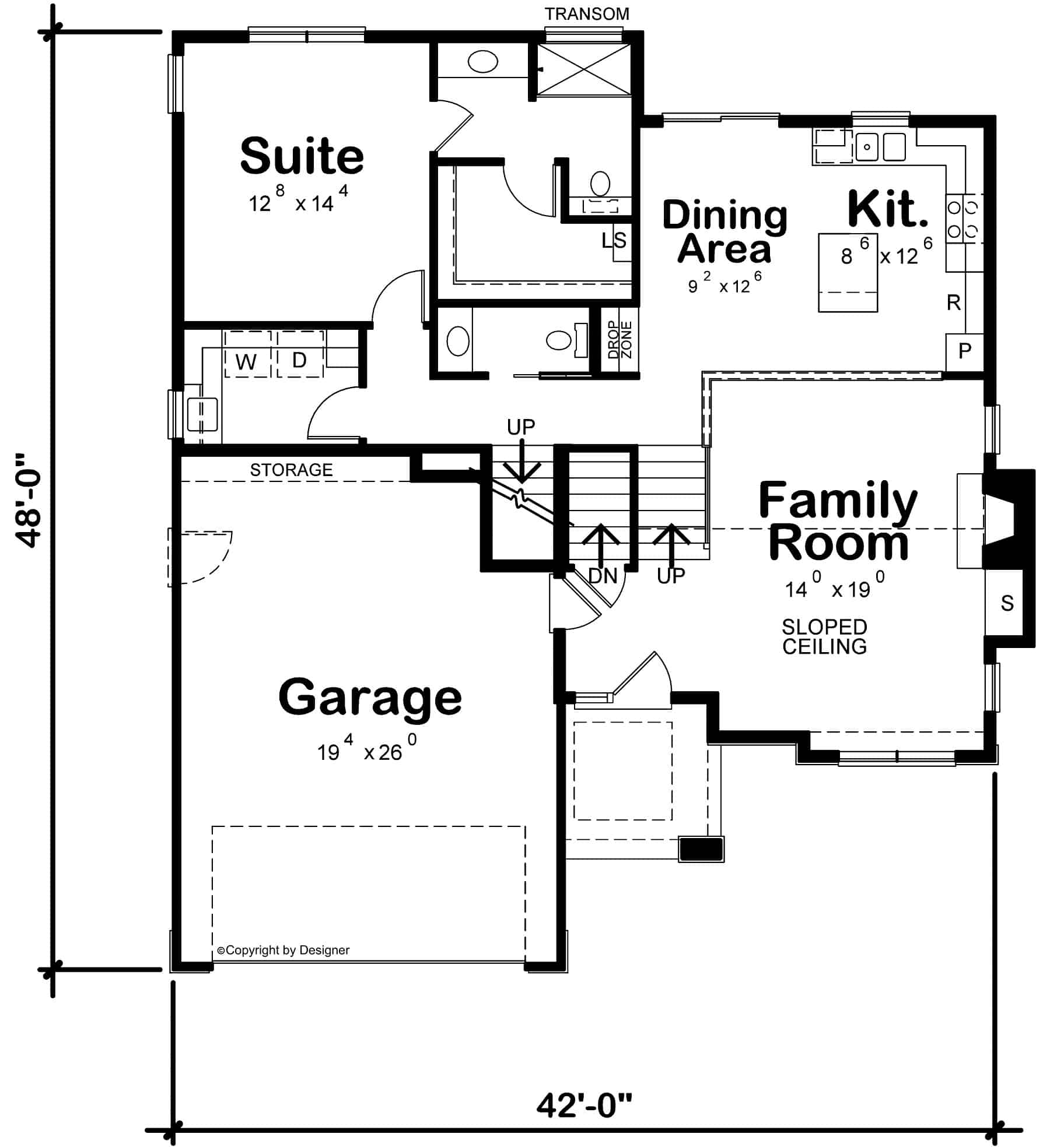 Main Level of Contemporary Plan #120-2775