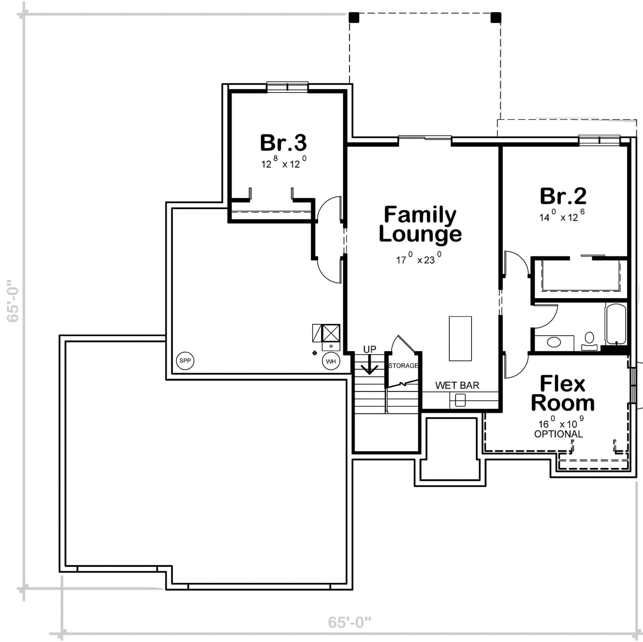 Basement of Contemporary Plan #120-2777