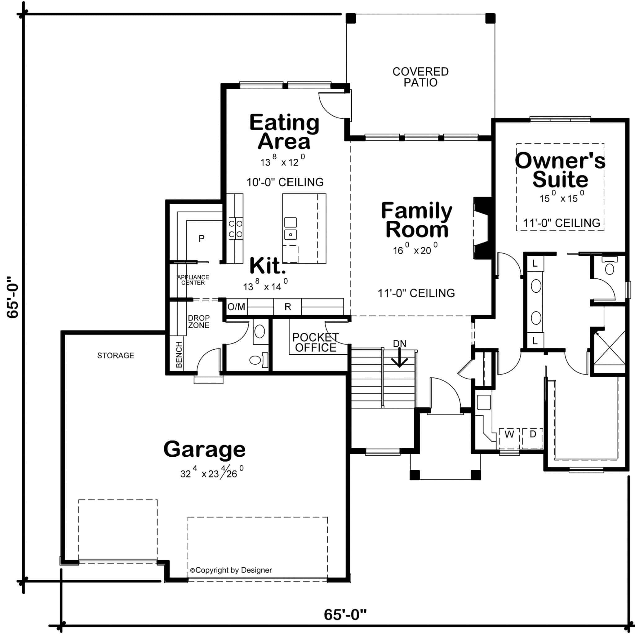 Main Level of Contemporary Plan #120-2777