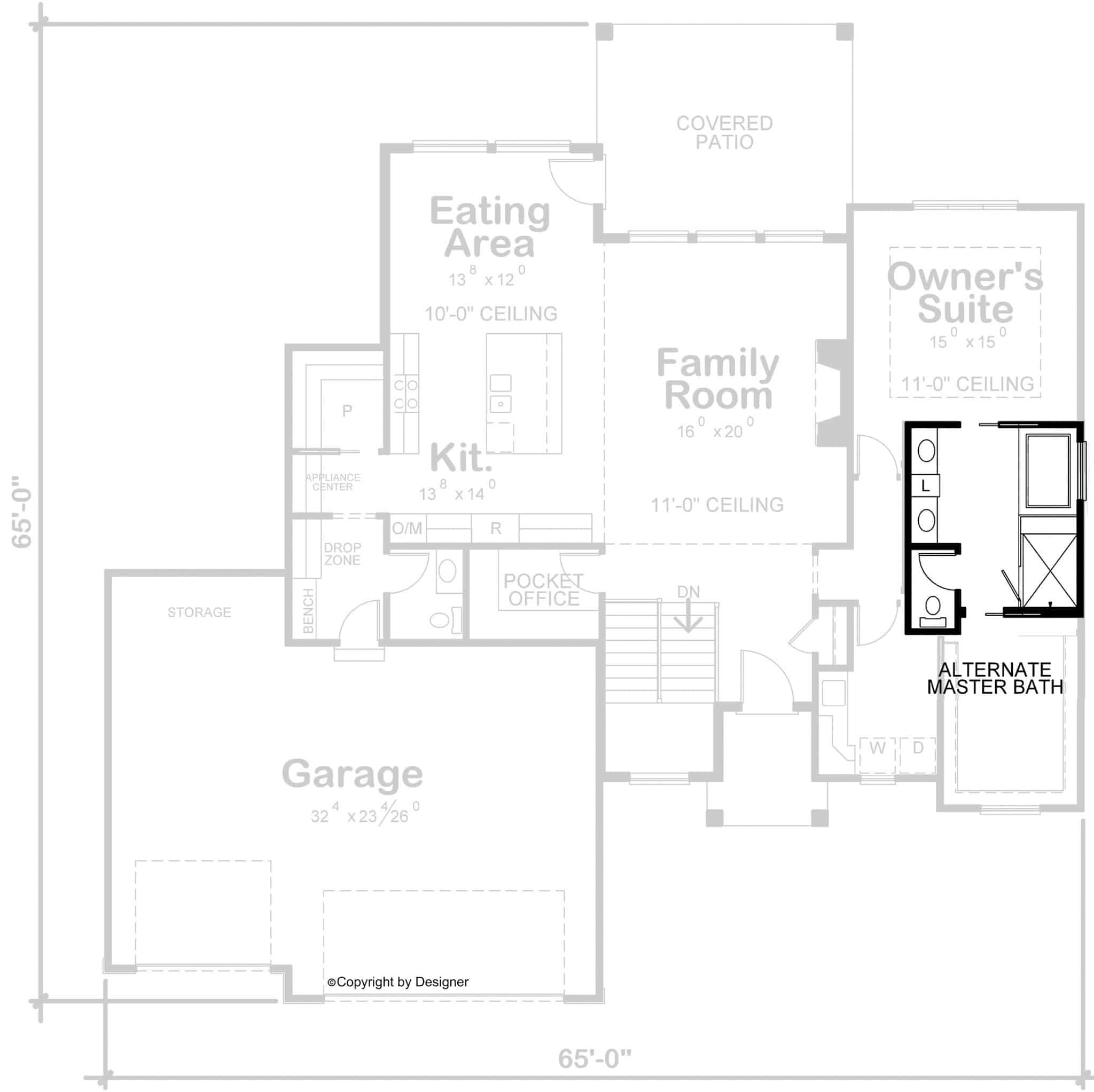 Main Level of Contemporary Plan #120-2777