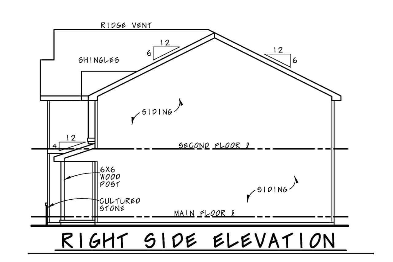 Home Plan Right Elevation of this 6-Bedroom,1528 Sq Ft Plan -120-2778