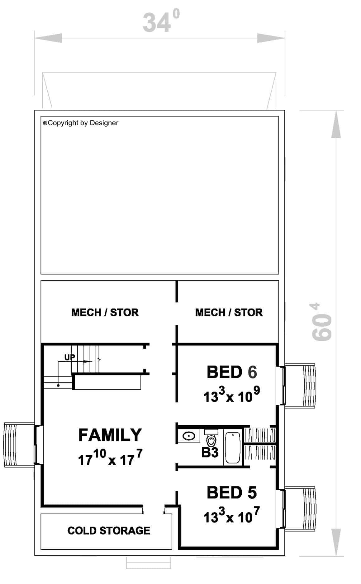 Basement of Shingle Plan #120-2779