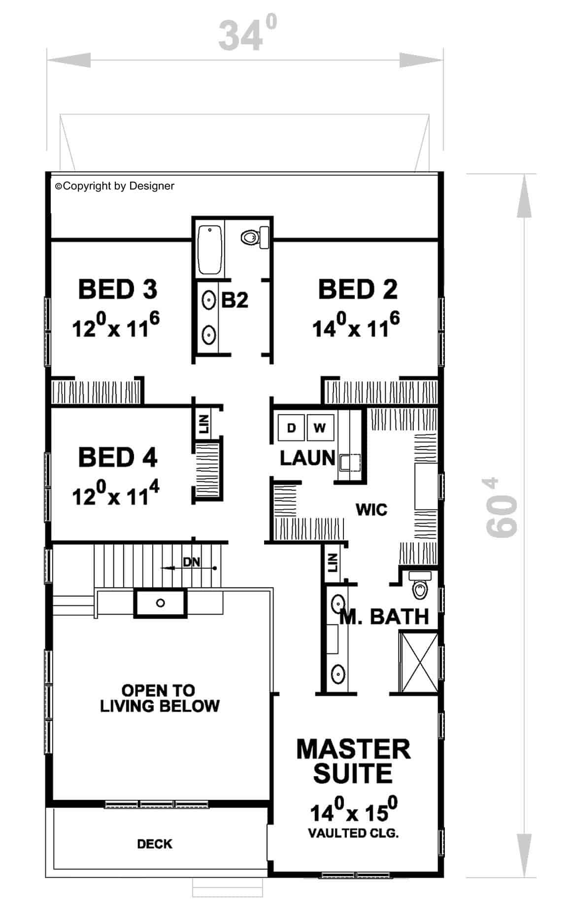 Upper Level of Shingle Plan #120-2779