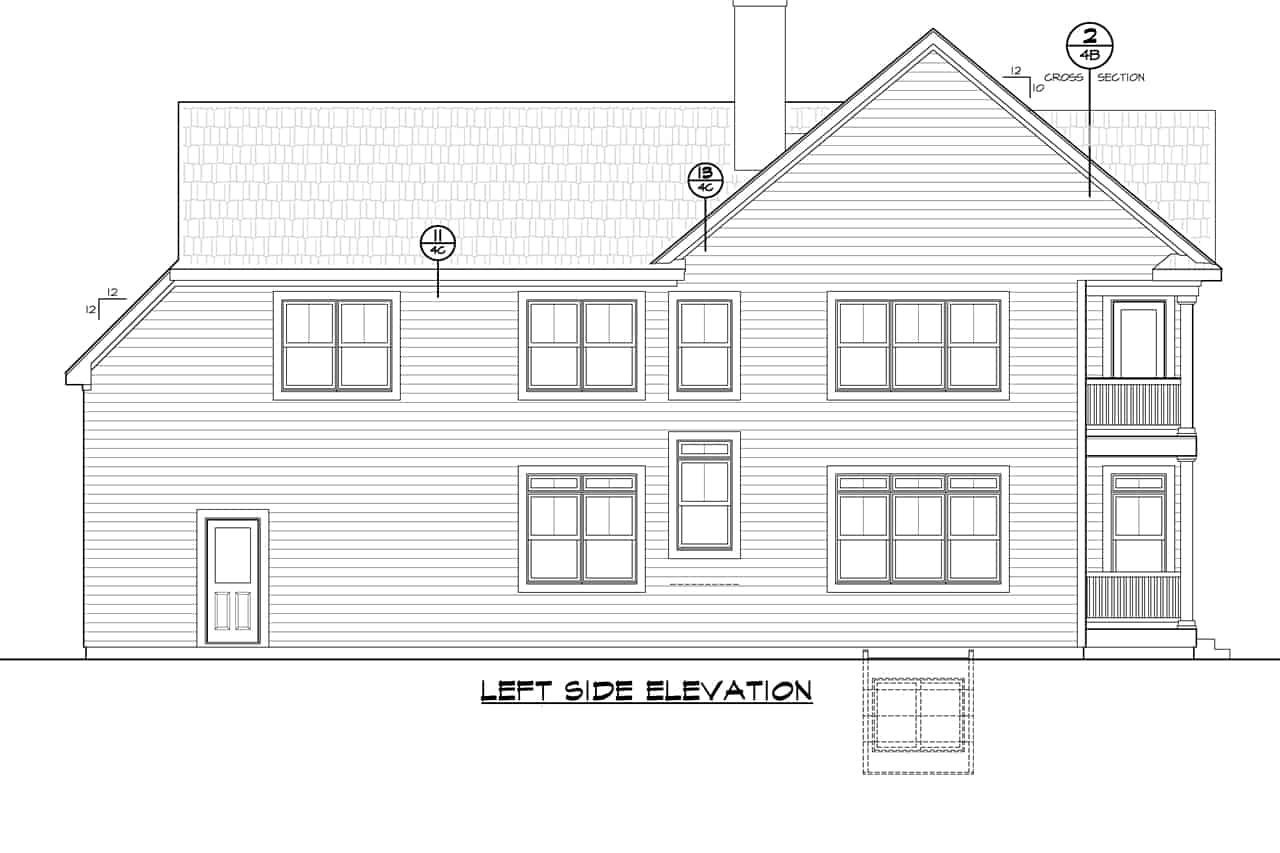 Home Plan Left Elevation of this 6-Bedroom,3325 Sq Ft Plan -120-2779