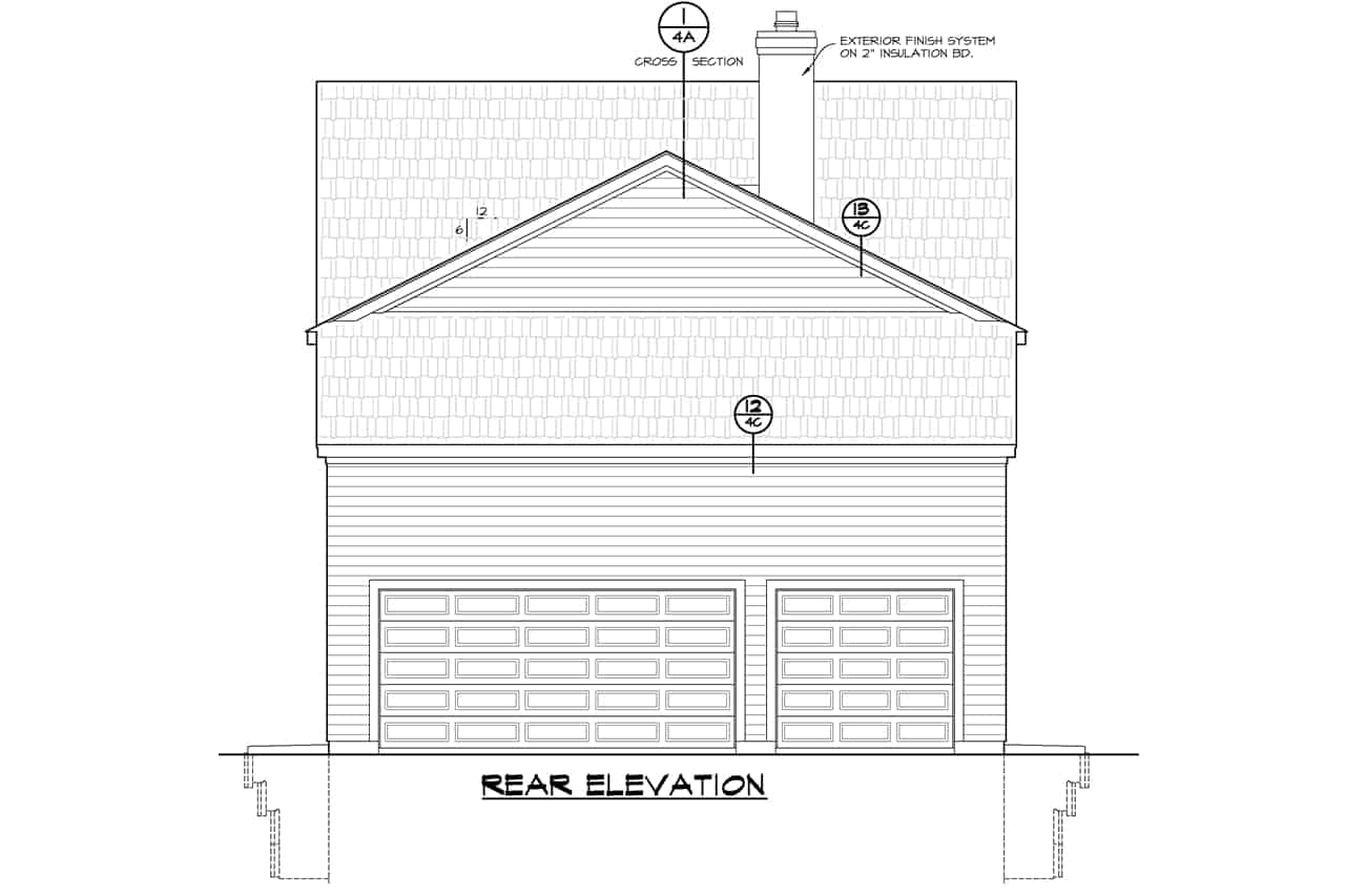 Home Plan Rear Elevation of this 6-Bedroom,3325 Sq Ft Plan -120-2779