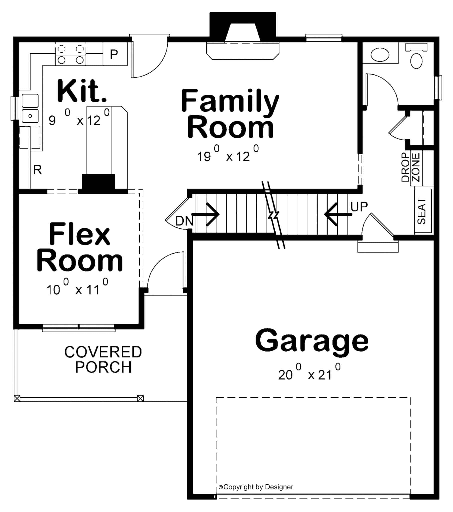 Main Level of Modern Farmhouse Plan #120-2780