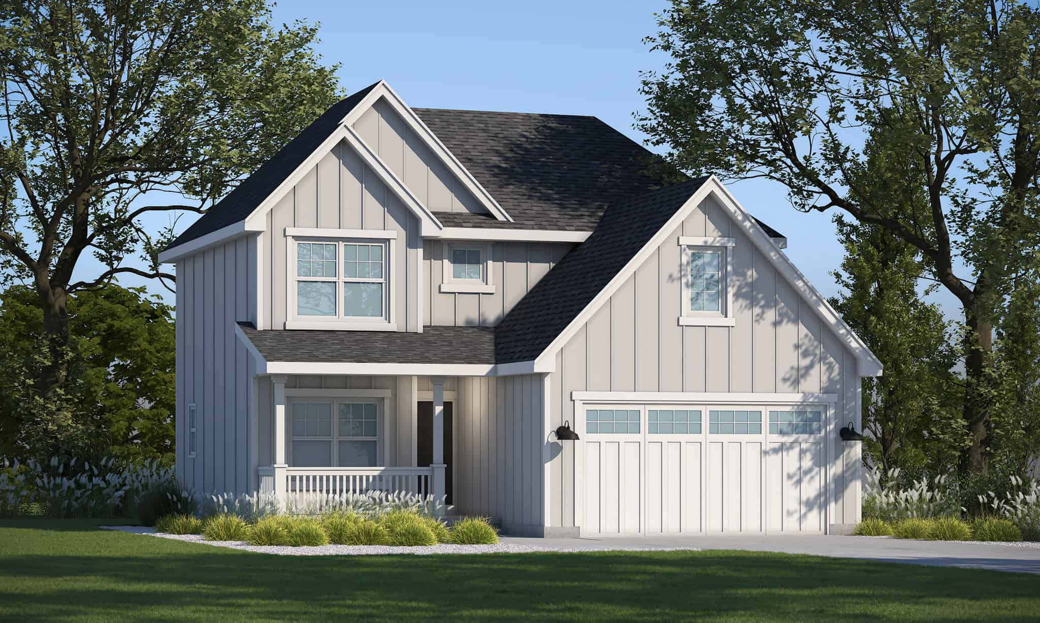 Front elevation of Modern Farmhouse home (ThePlanCollection: House Plan #120-2780)