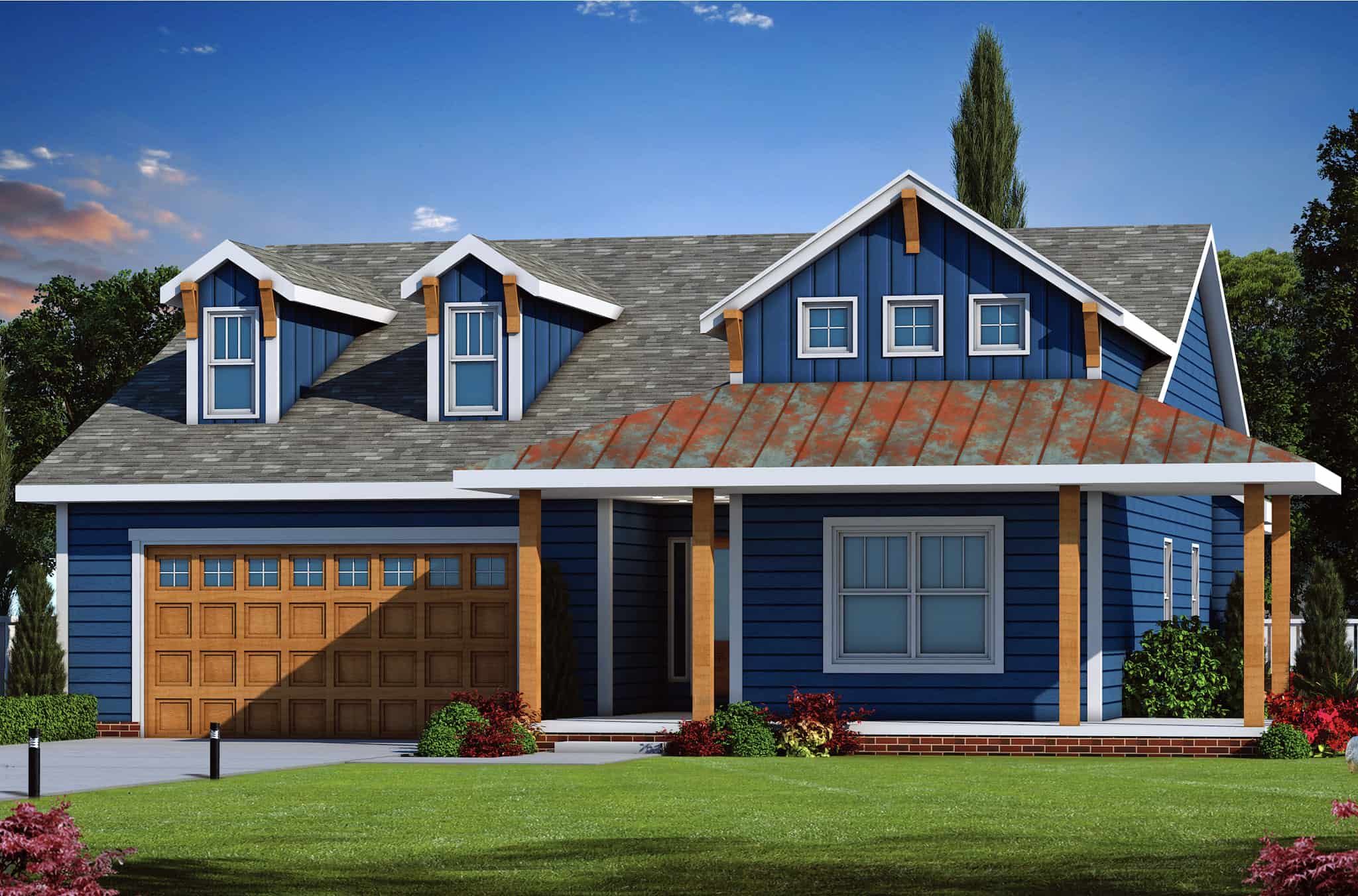 Front elevation of Country home (ThePlanCollection: House Plan #120-2782)