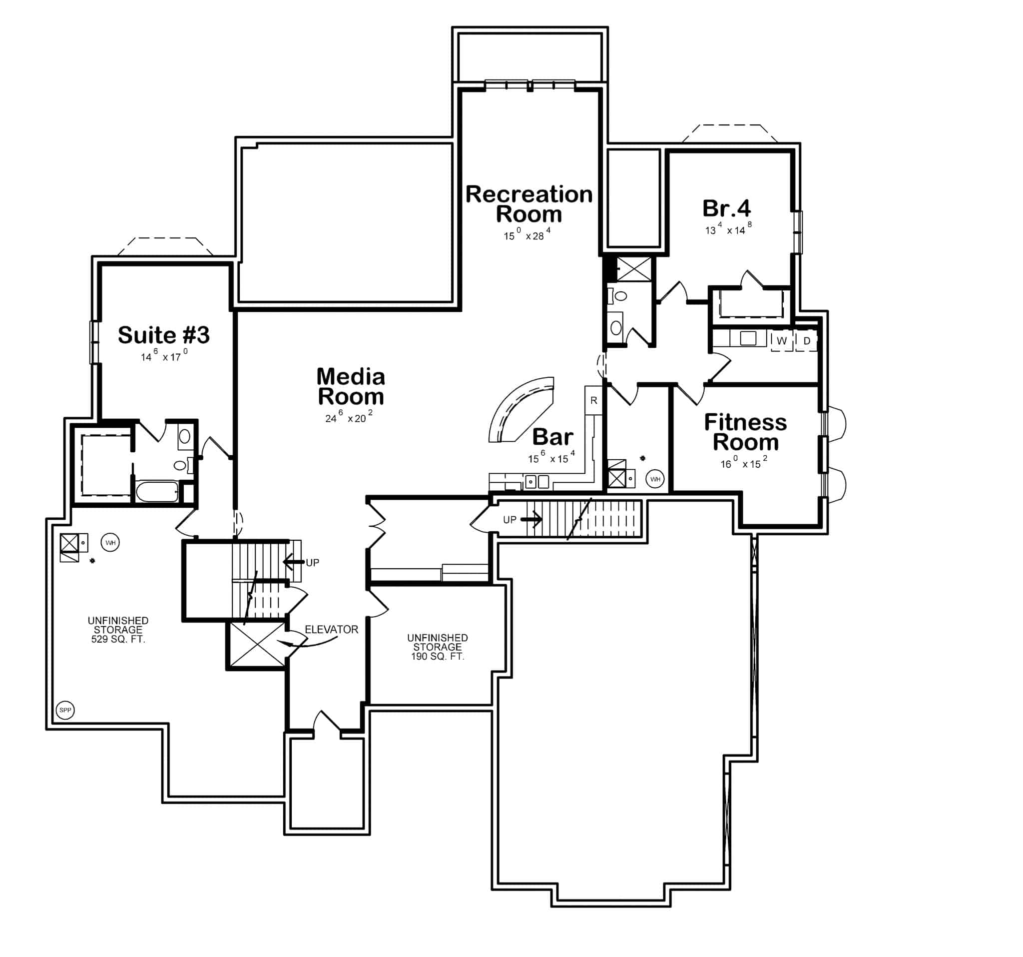 Basement of Modern Plan #120-2783