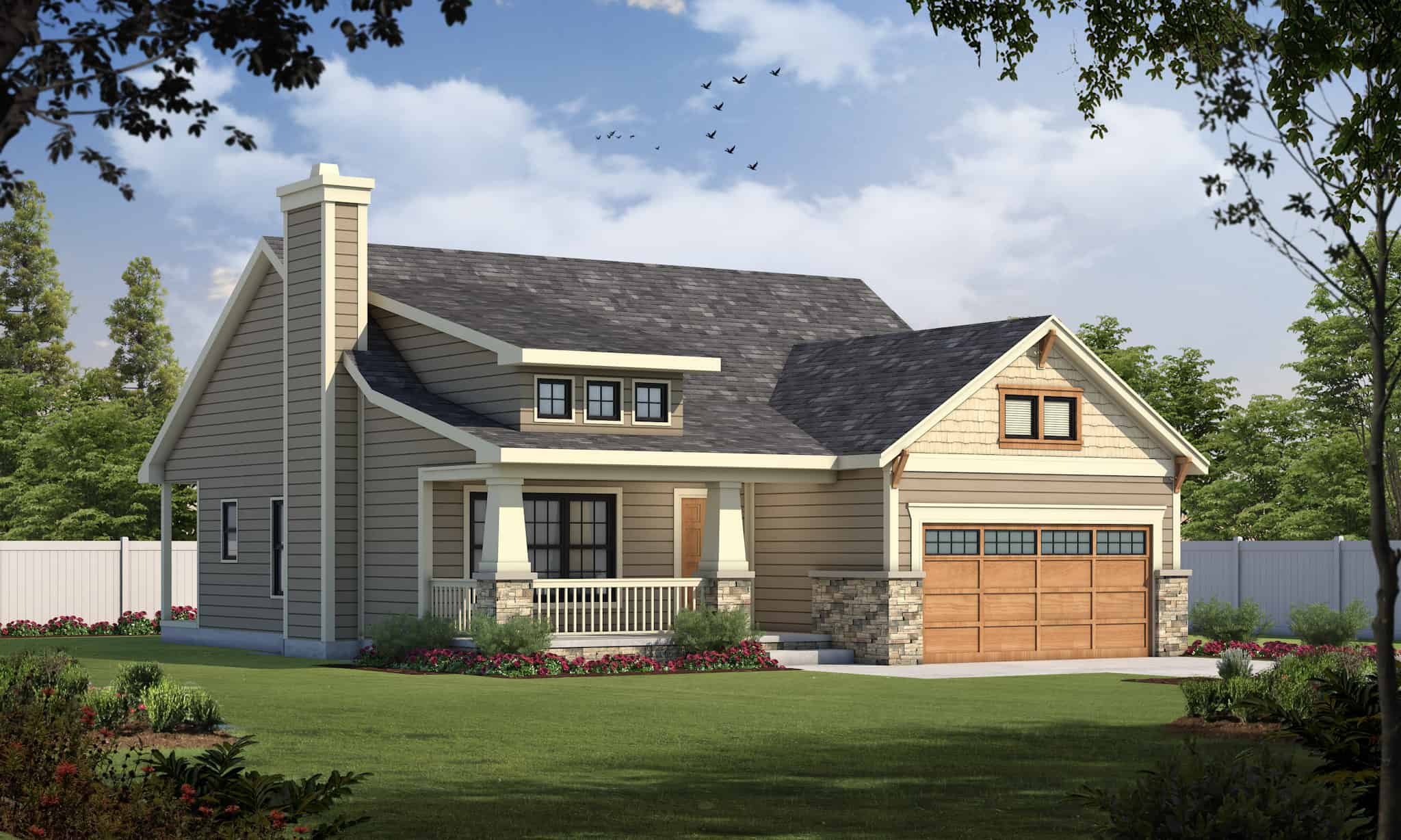 Left Side View of this 3-Bedroom,1195 Sq Ft Plan -120-2785