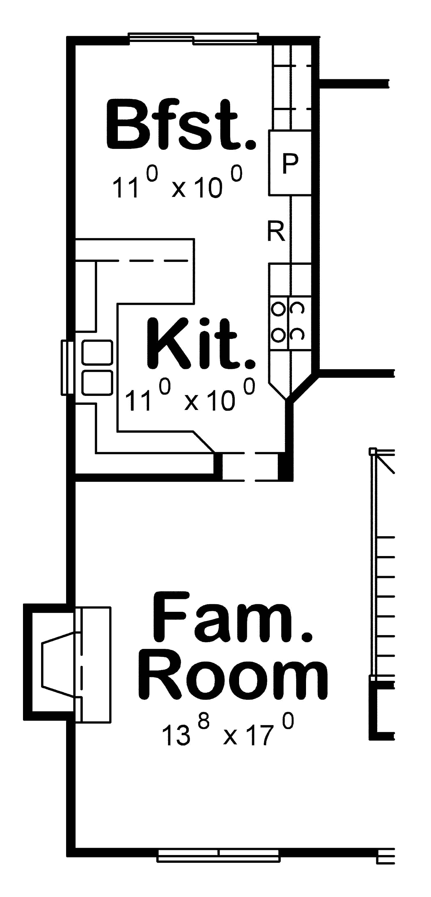 Main Level of Craftsman Plan #120-2785