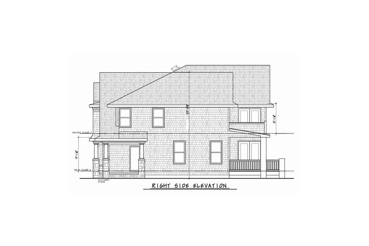 Home Plan Right Elevation of this 4-Bedroom,4352 Sq Ft Plan -120-2787