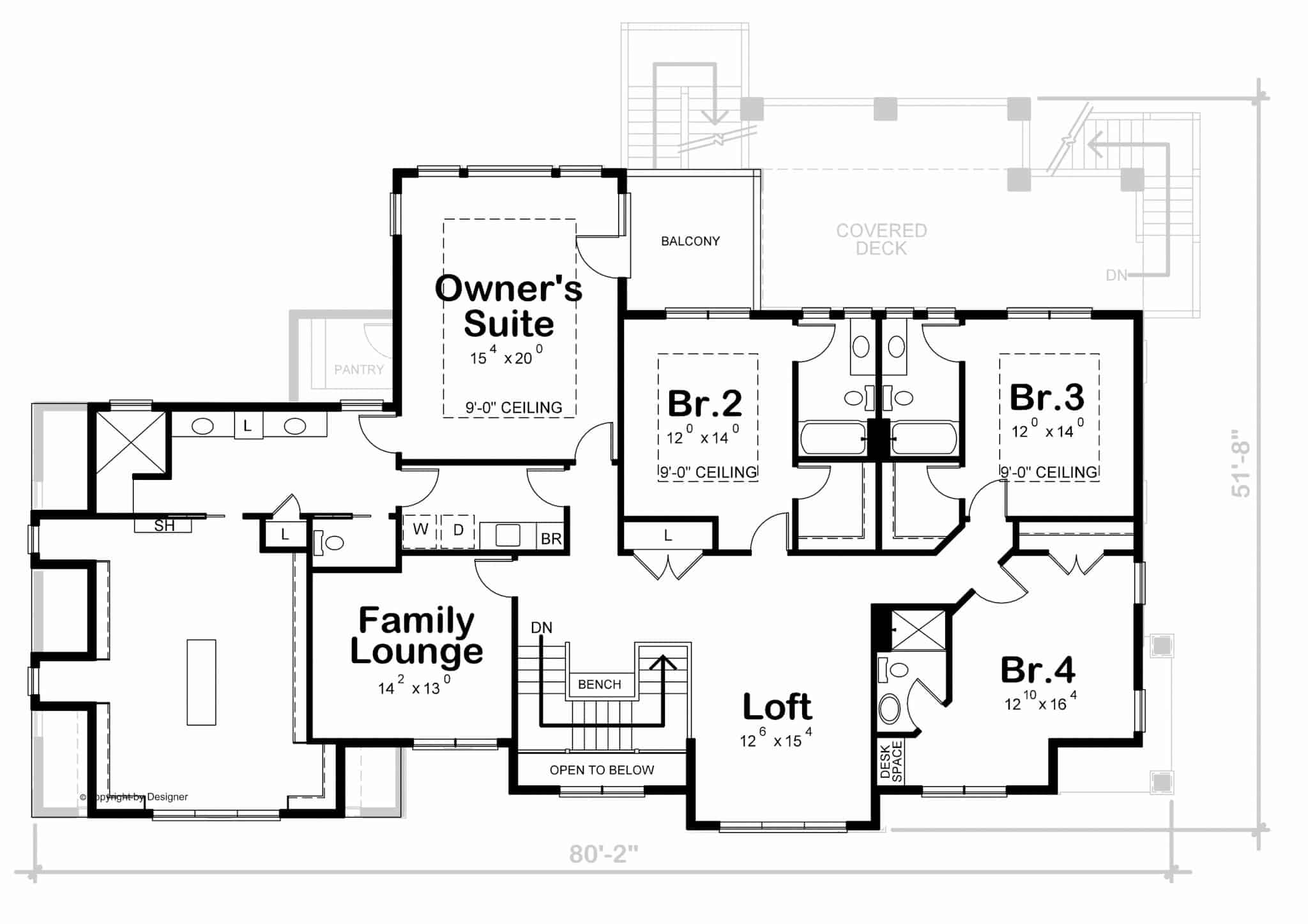 Upper Level of Shingle Plan #120-2787