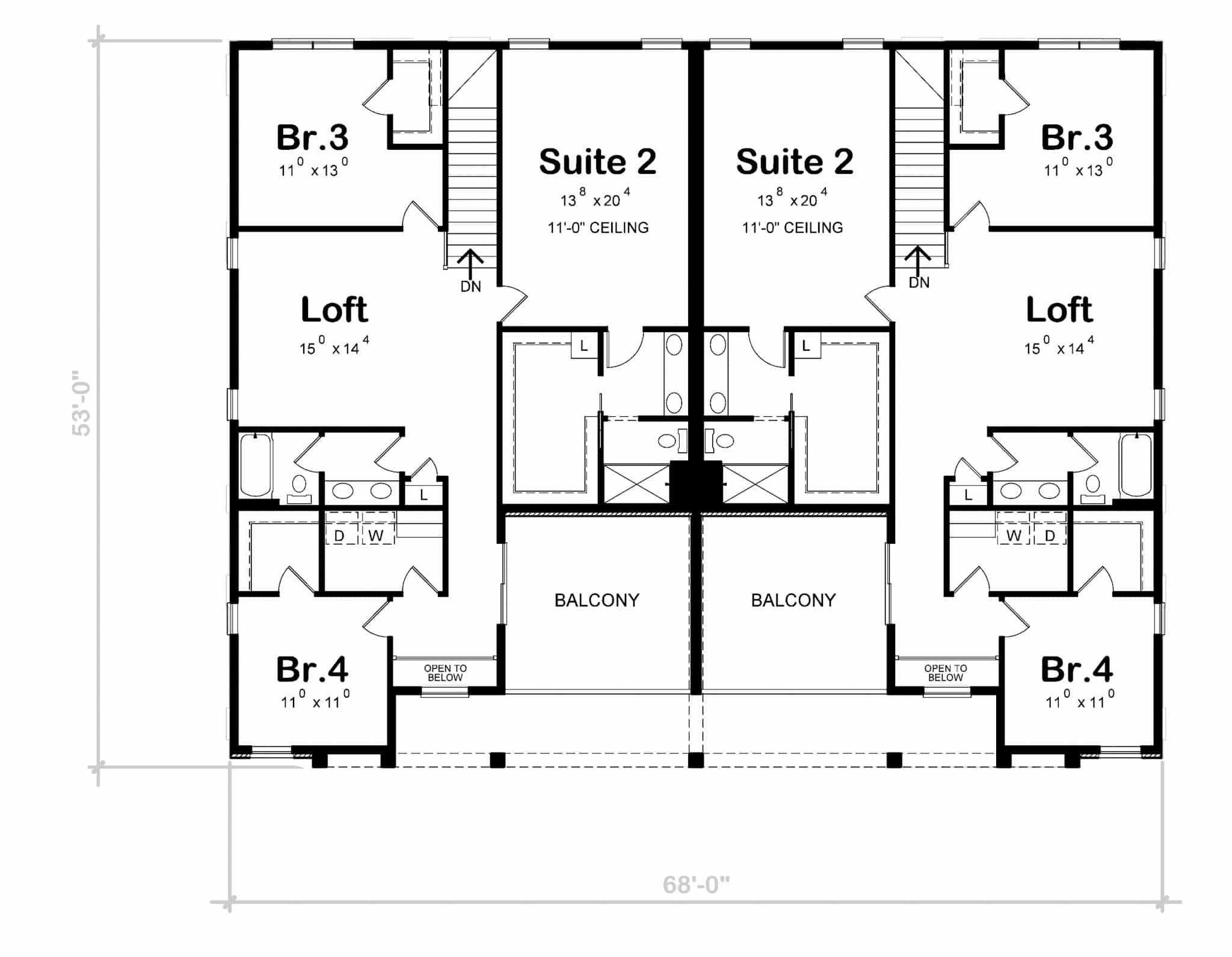 Upper Level of Duplex/Multi-Unit Plan #120-2789