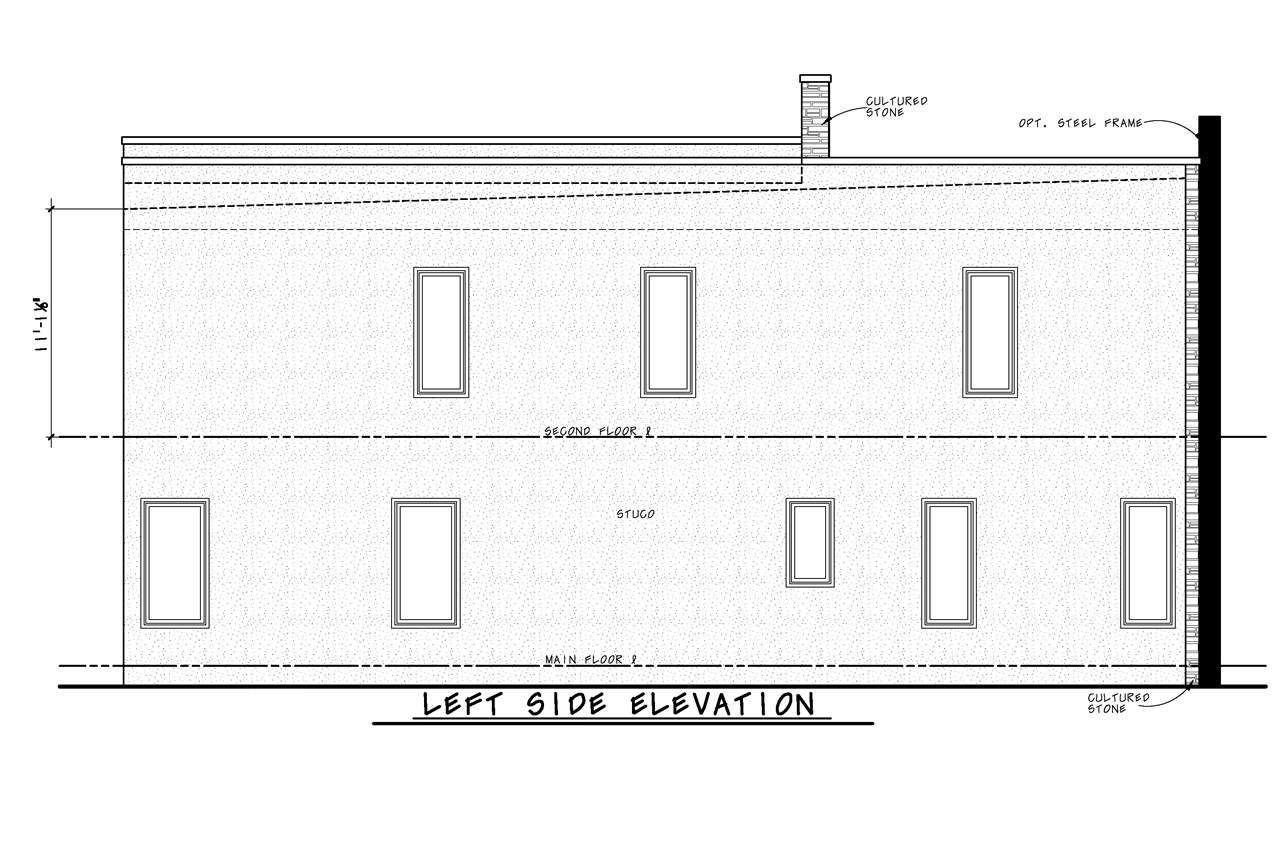 Home Plan Left Elevation of this 8-Bedroom,2432 Sq Ft Plan -120-2789