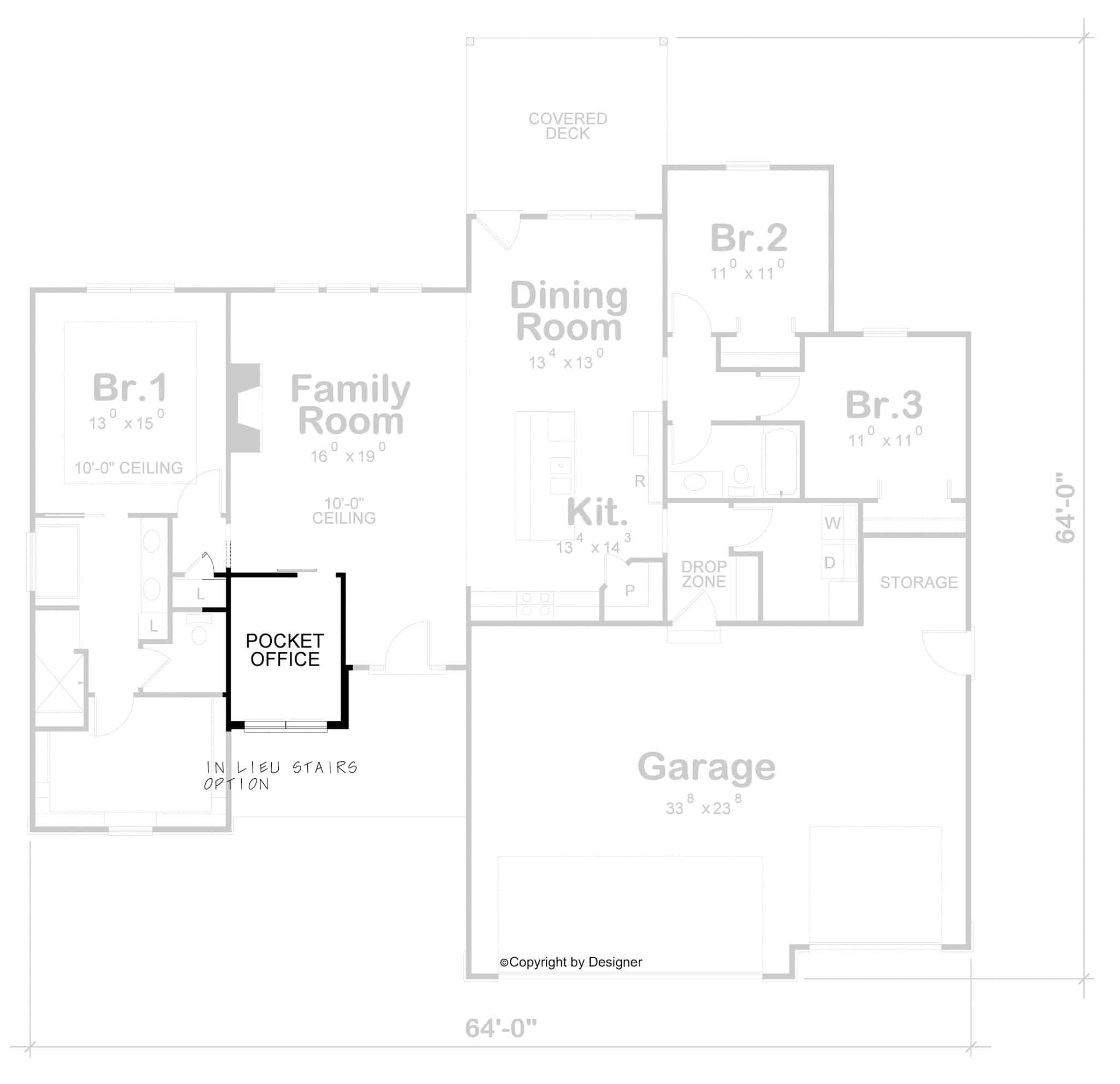 Main Level of Modern Farmhouse Plan #120-2794