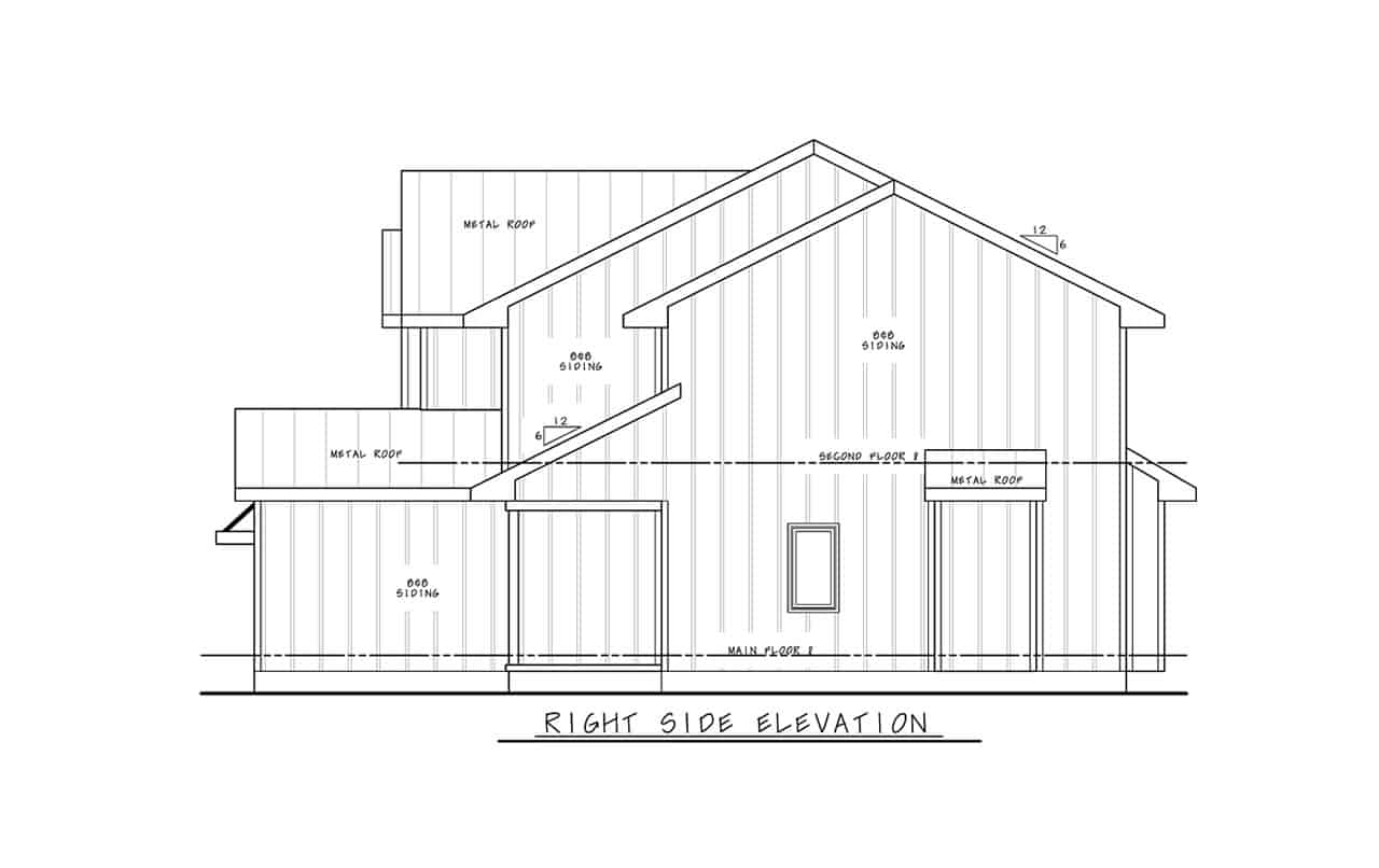 Home Plan Right Elevation of this 3-Bedroom,2836 Sq Ft Plan -120-2795