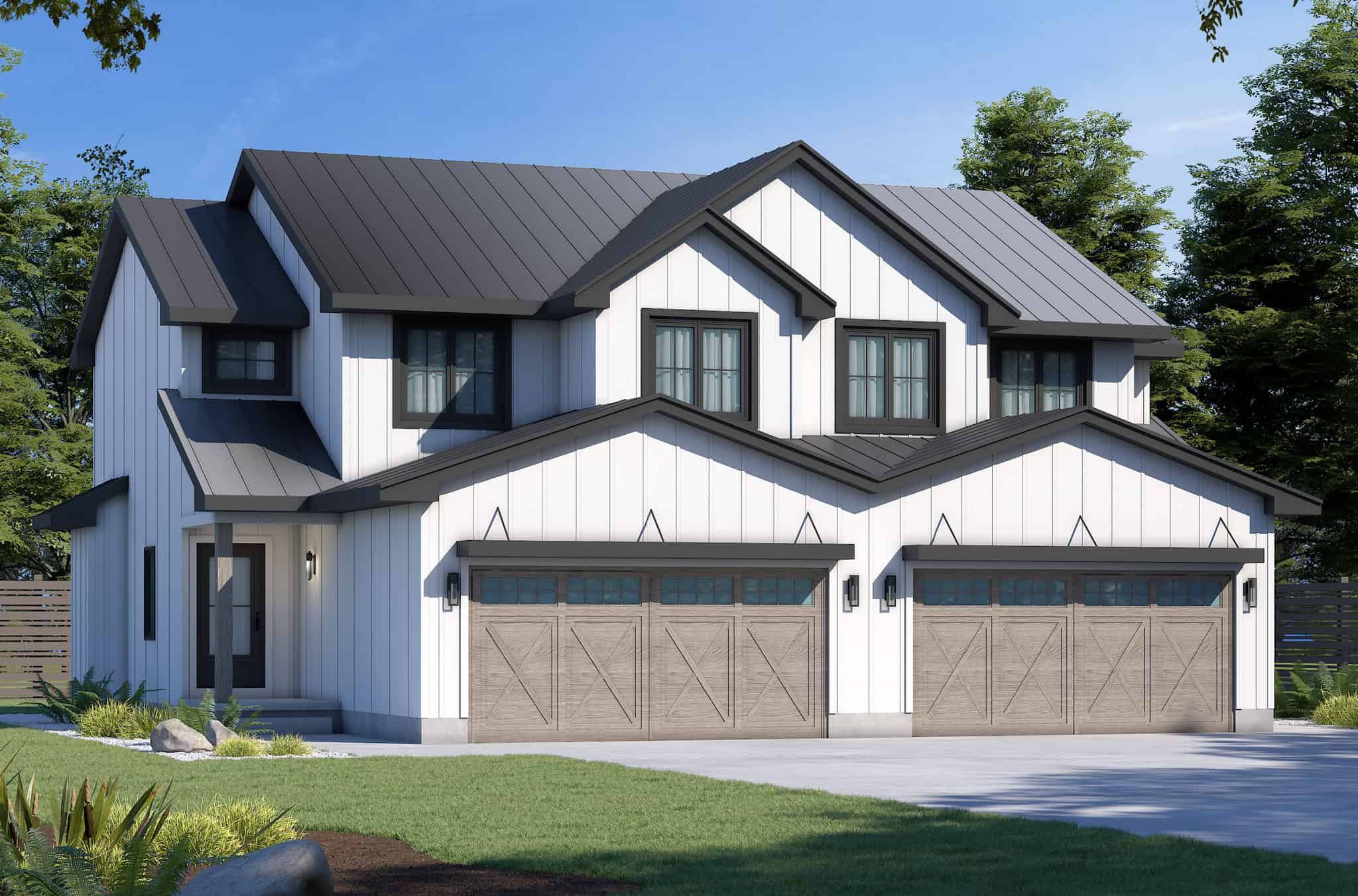 Front elevation of Duplex/Multi-Unit home (ThePlanCollection: House Plan #120-2795)