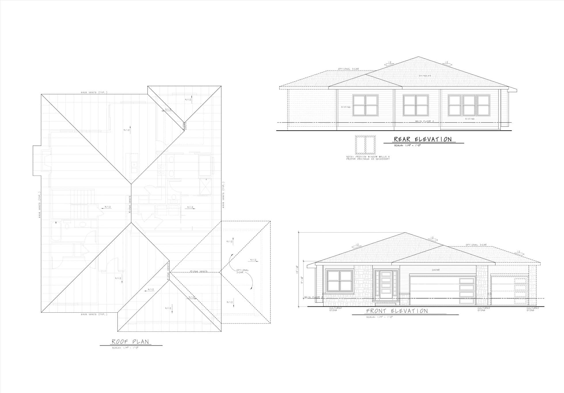 Home Plan Elevations of this 2-Bedroom,1471 Sq Ft Plan -120-2796