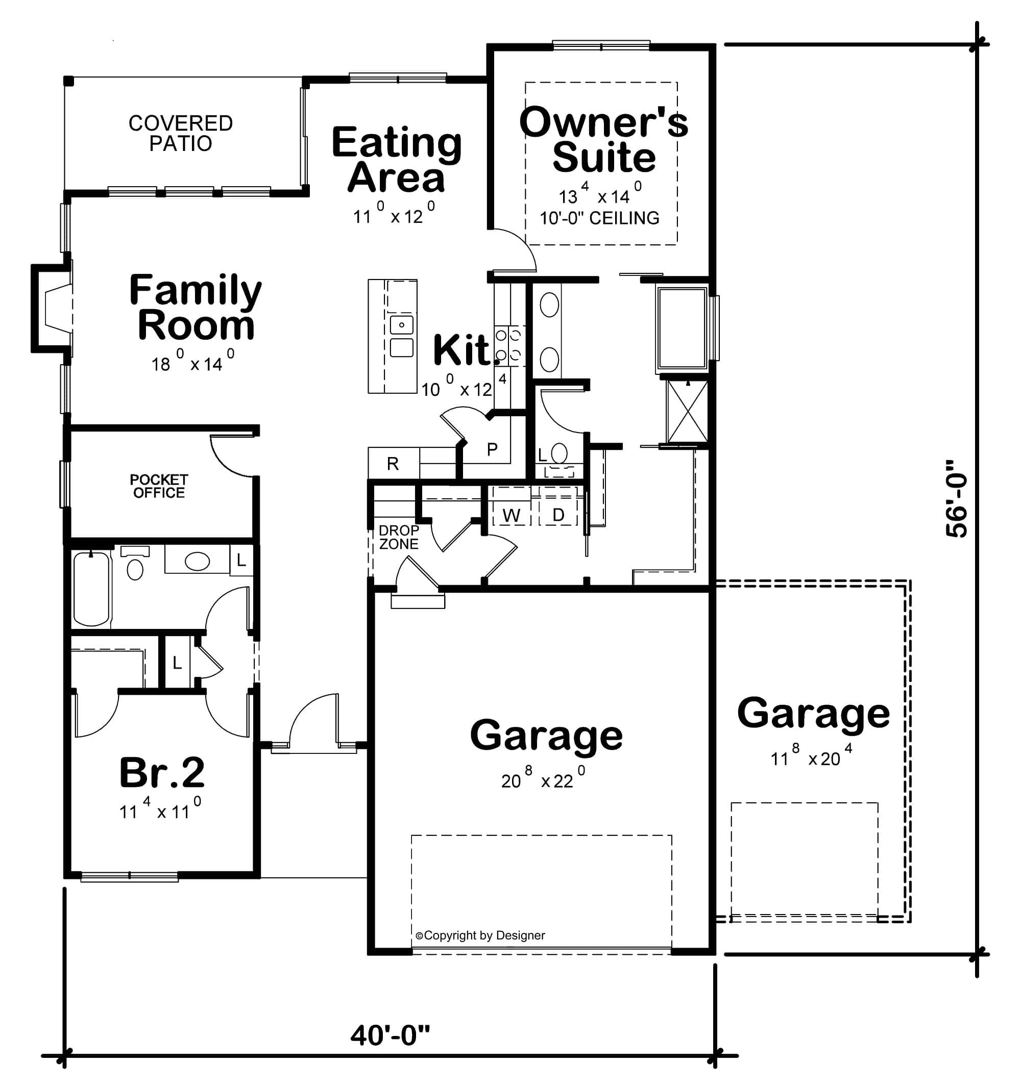 Main Level of Contemporary Plan #120-2796