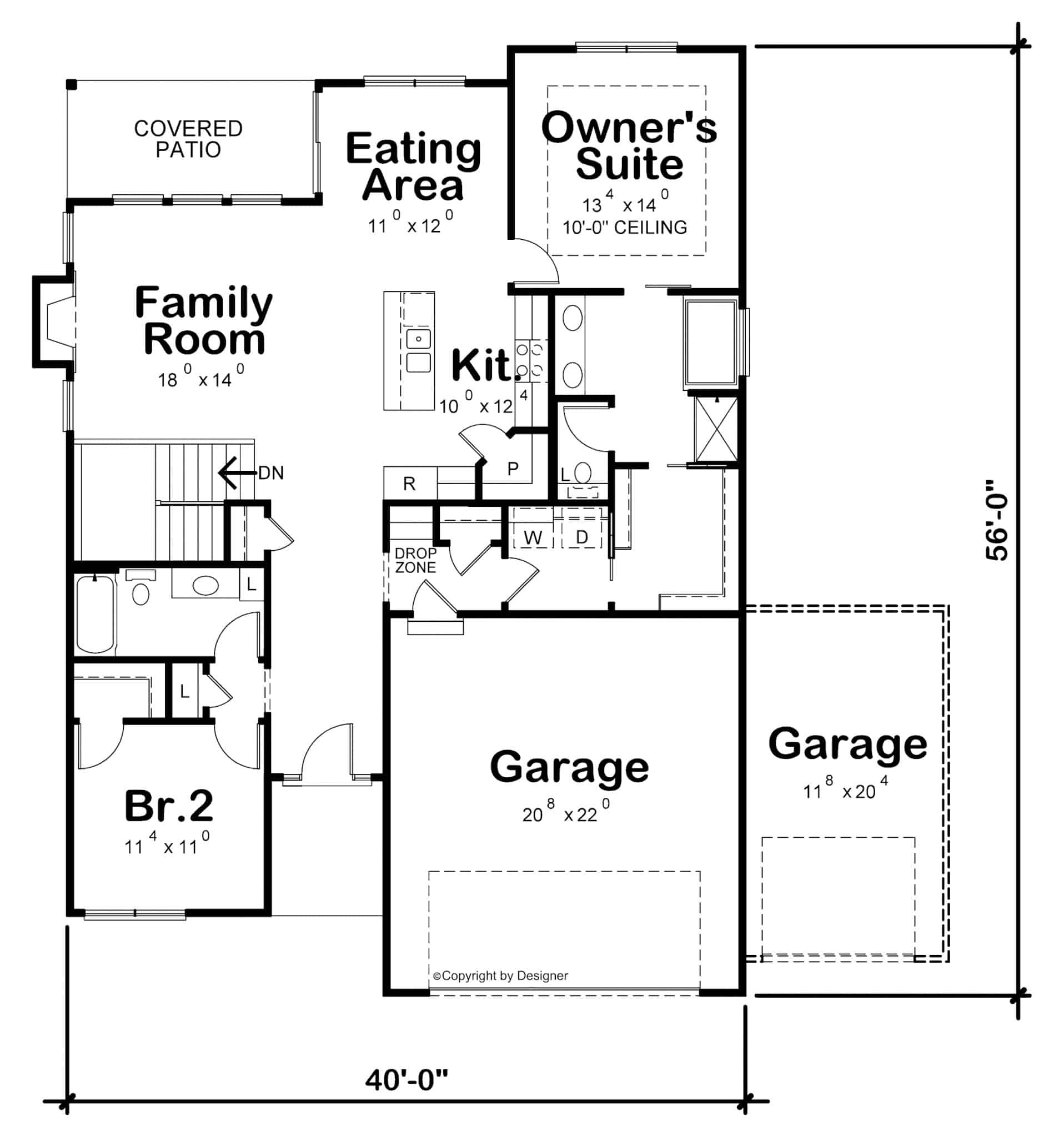 Main Level of Contemporary Plan #120-2796