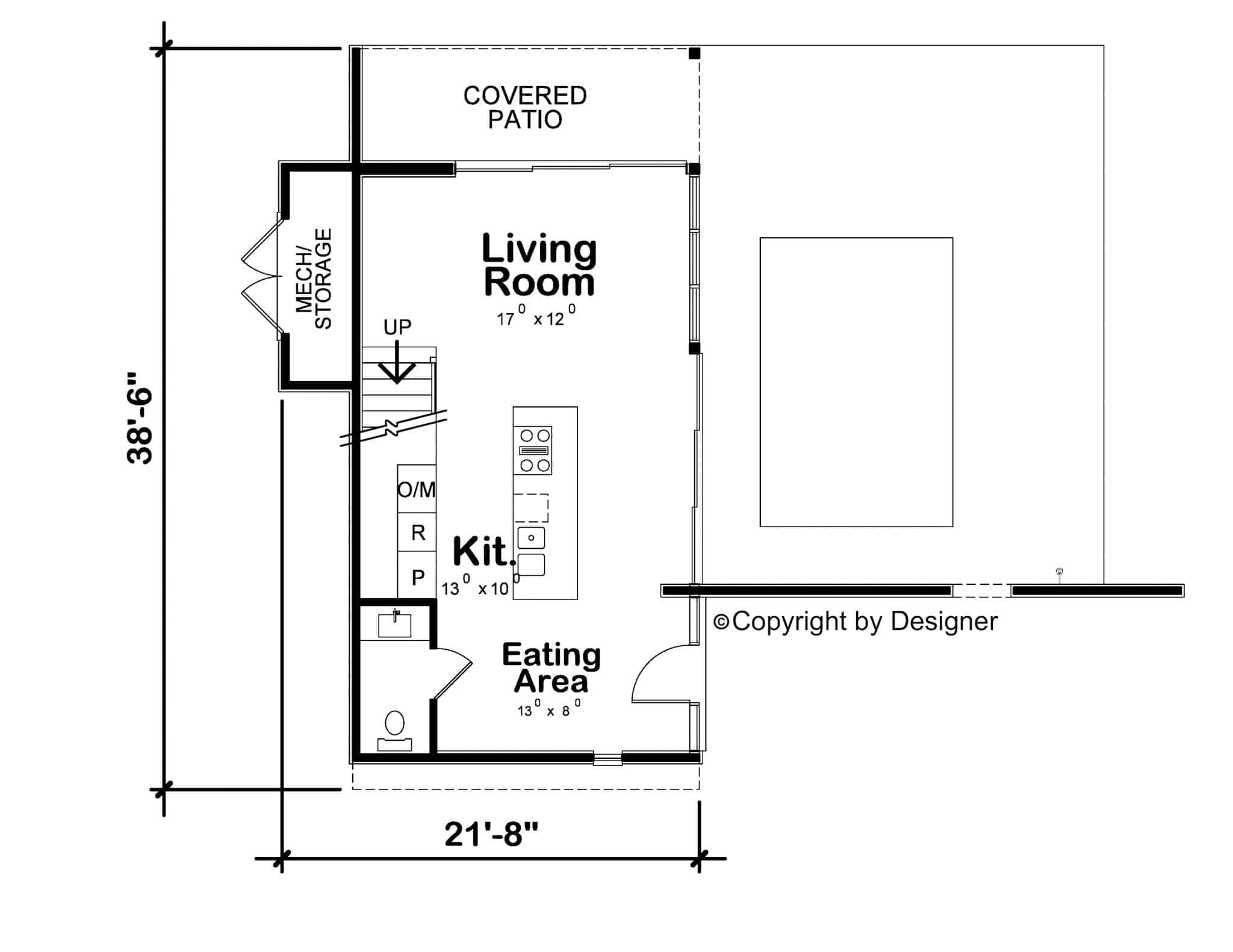 Main Level of Modern Plan #120-2797