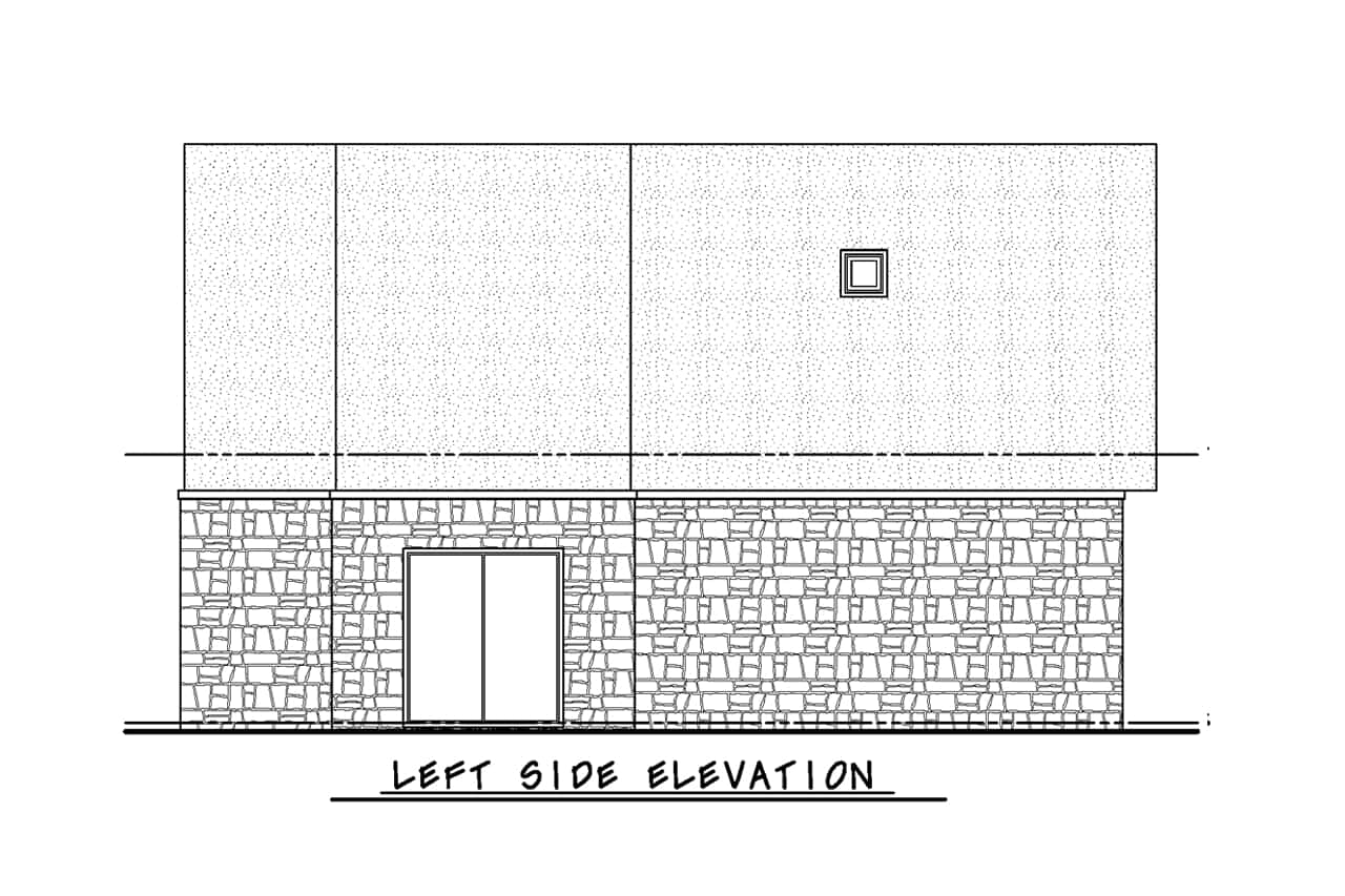 Home Plan Left Elevation of this 1-Bedroom,1072 Sq Ft Plan -120-2797