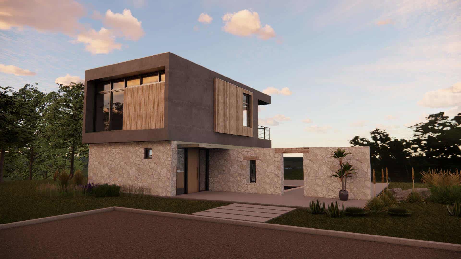 Front elevation of Modern home (ThePlanCollection: House Plan #120-2797)