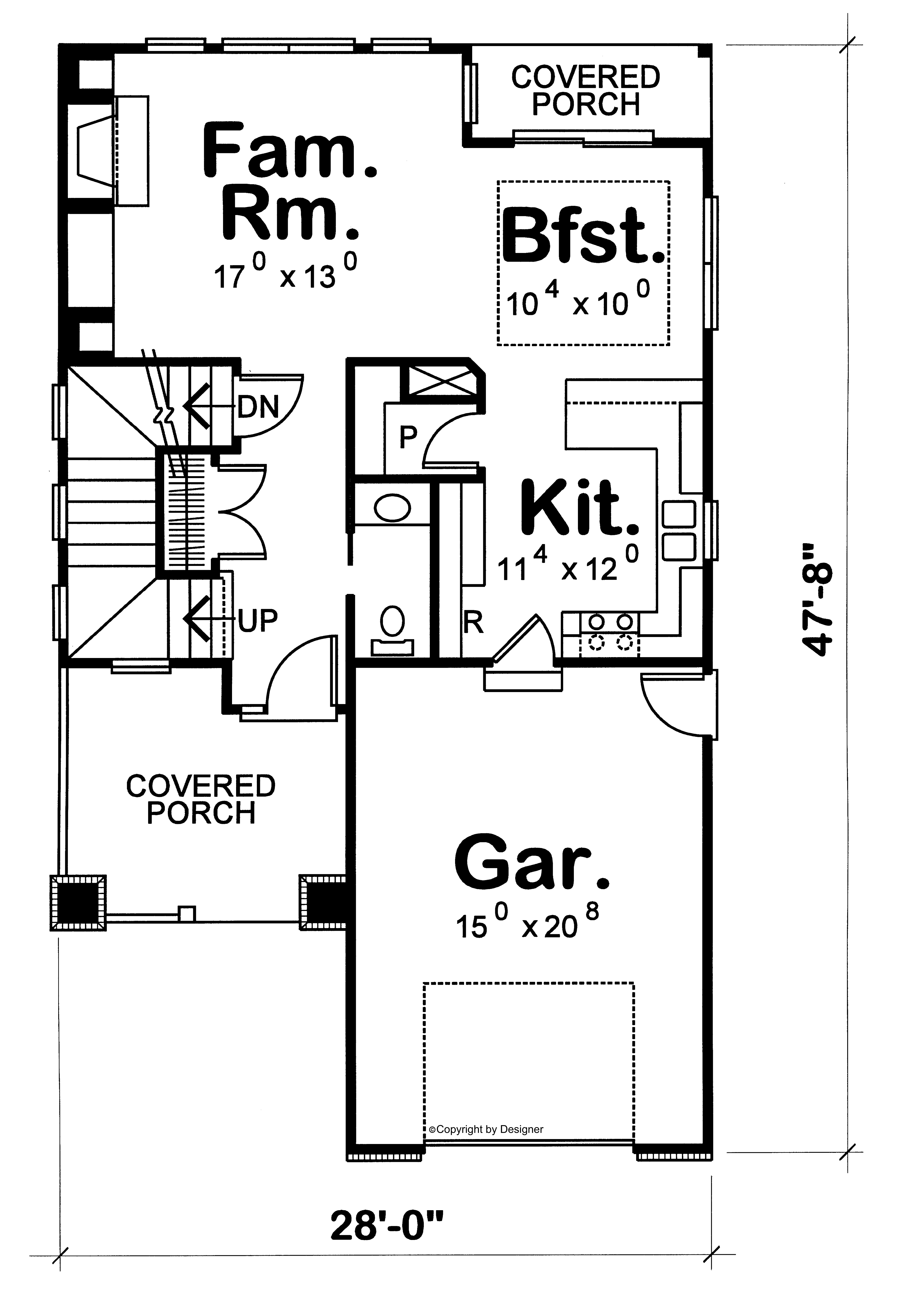 Main Level of Craftsman Plan #120-2798