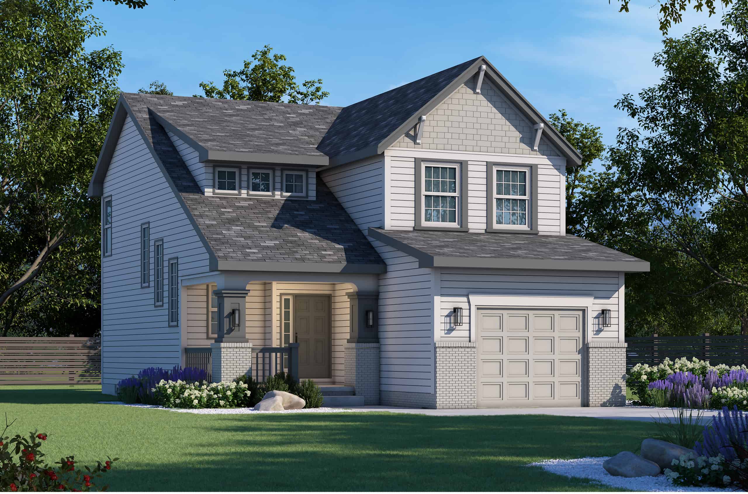 Front elevation of Craftsman home (ThePlanCollection: House Plan #120-2798)