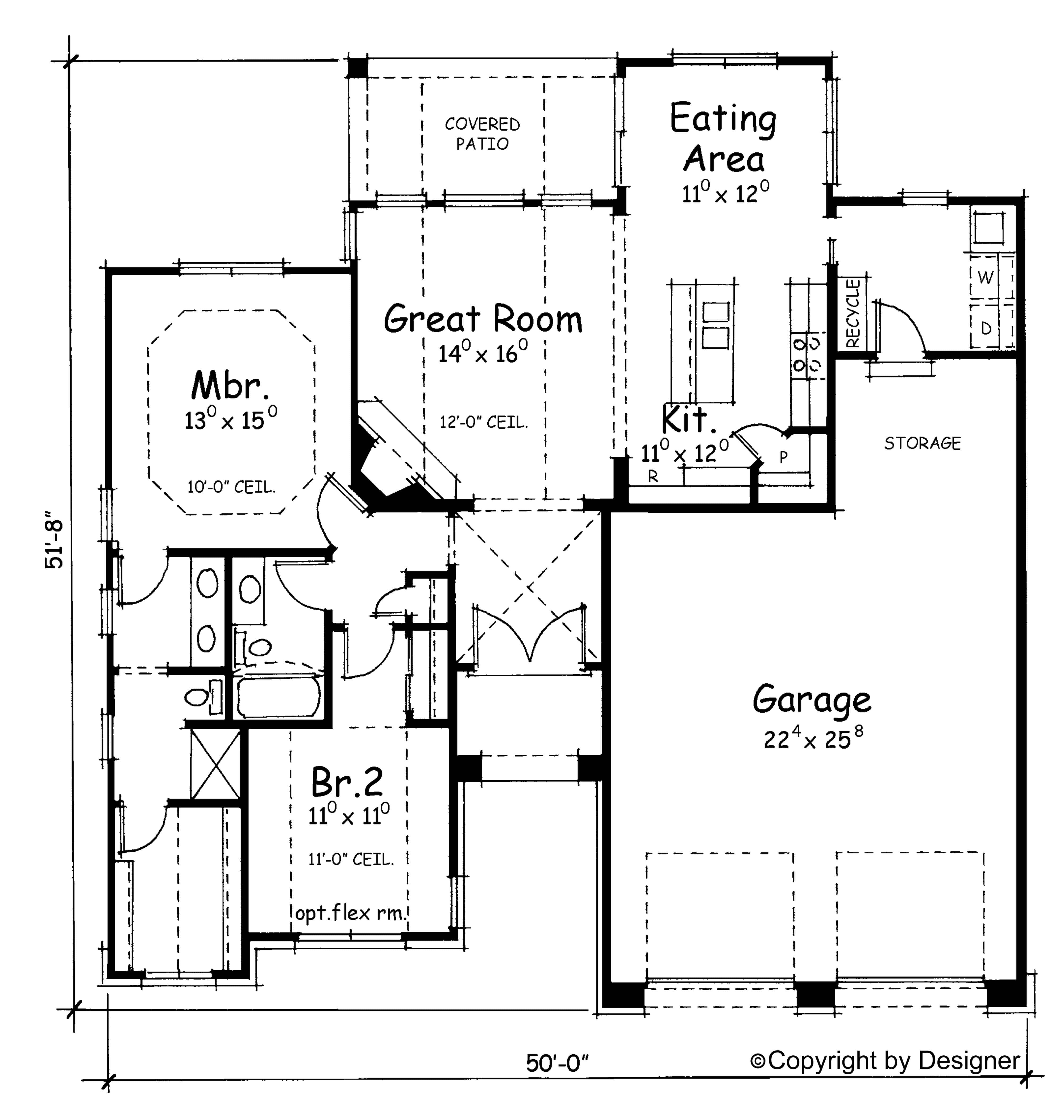 Main Level of Craftsman Plan #120-2799