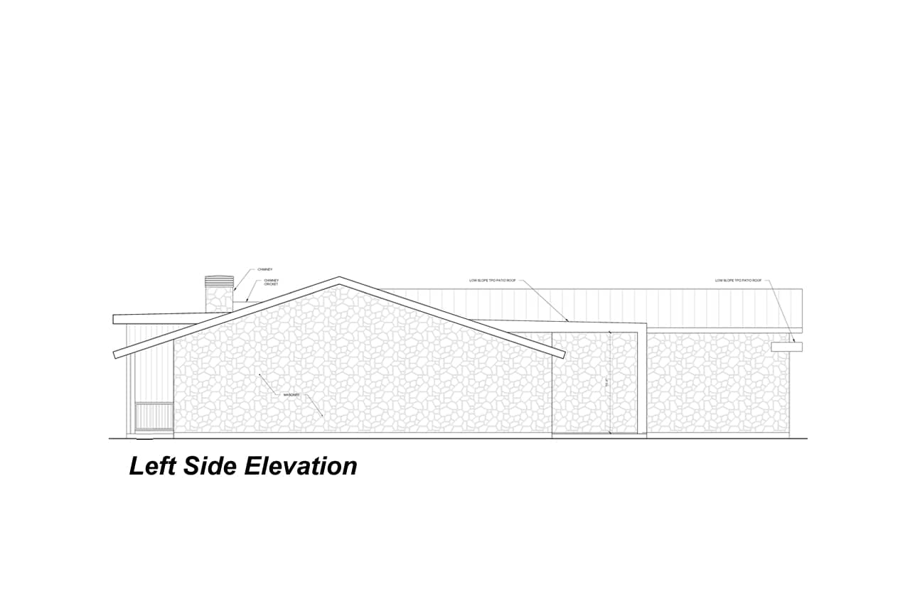 Home Plan Left Elevation of this 3-Bedroom,3388 Sq Ft Plan -120-2800