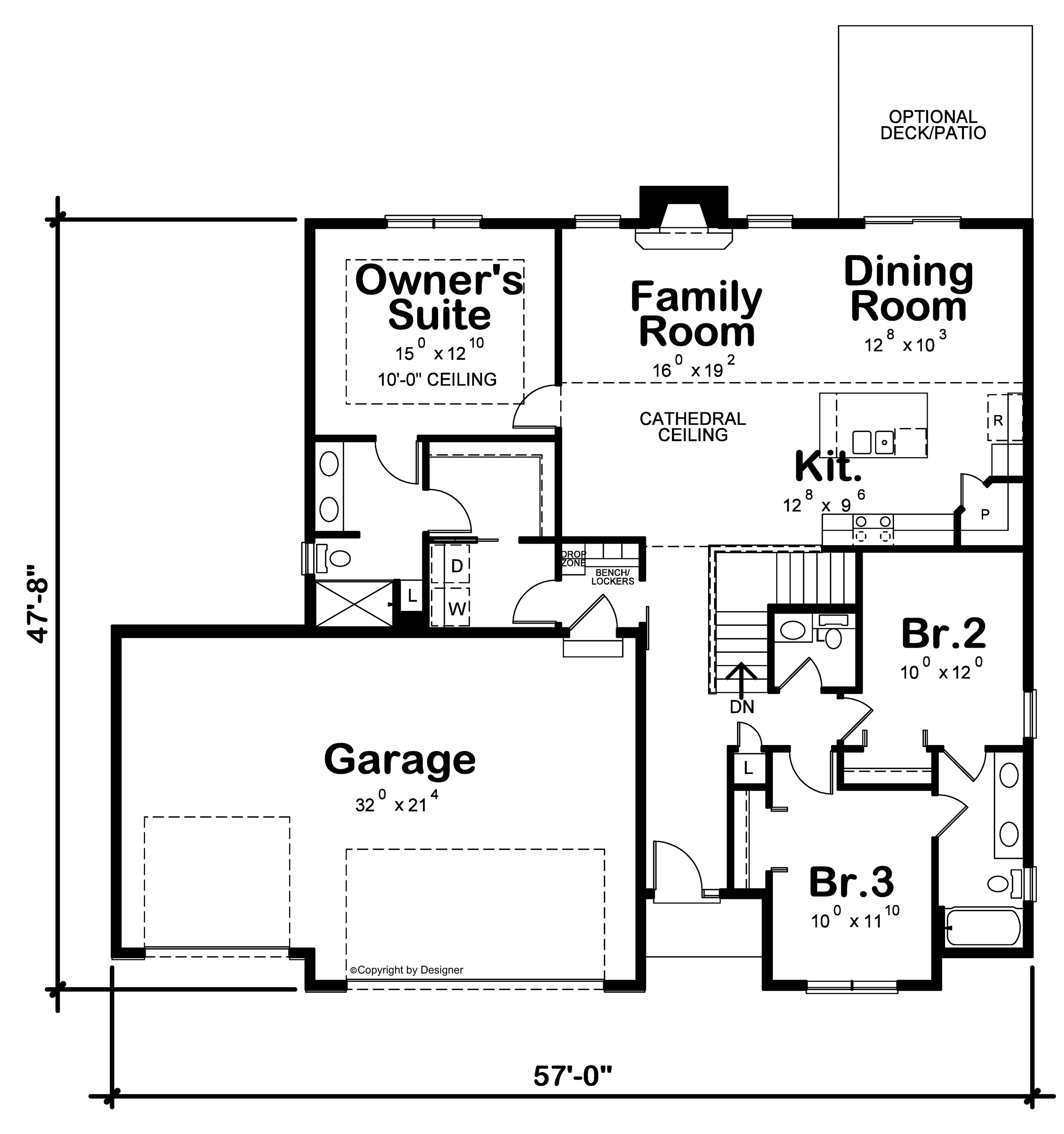 Main Level of Modern Farmhouse Plan #120-2803