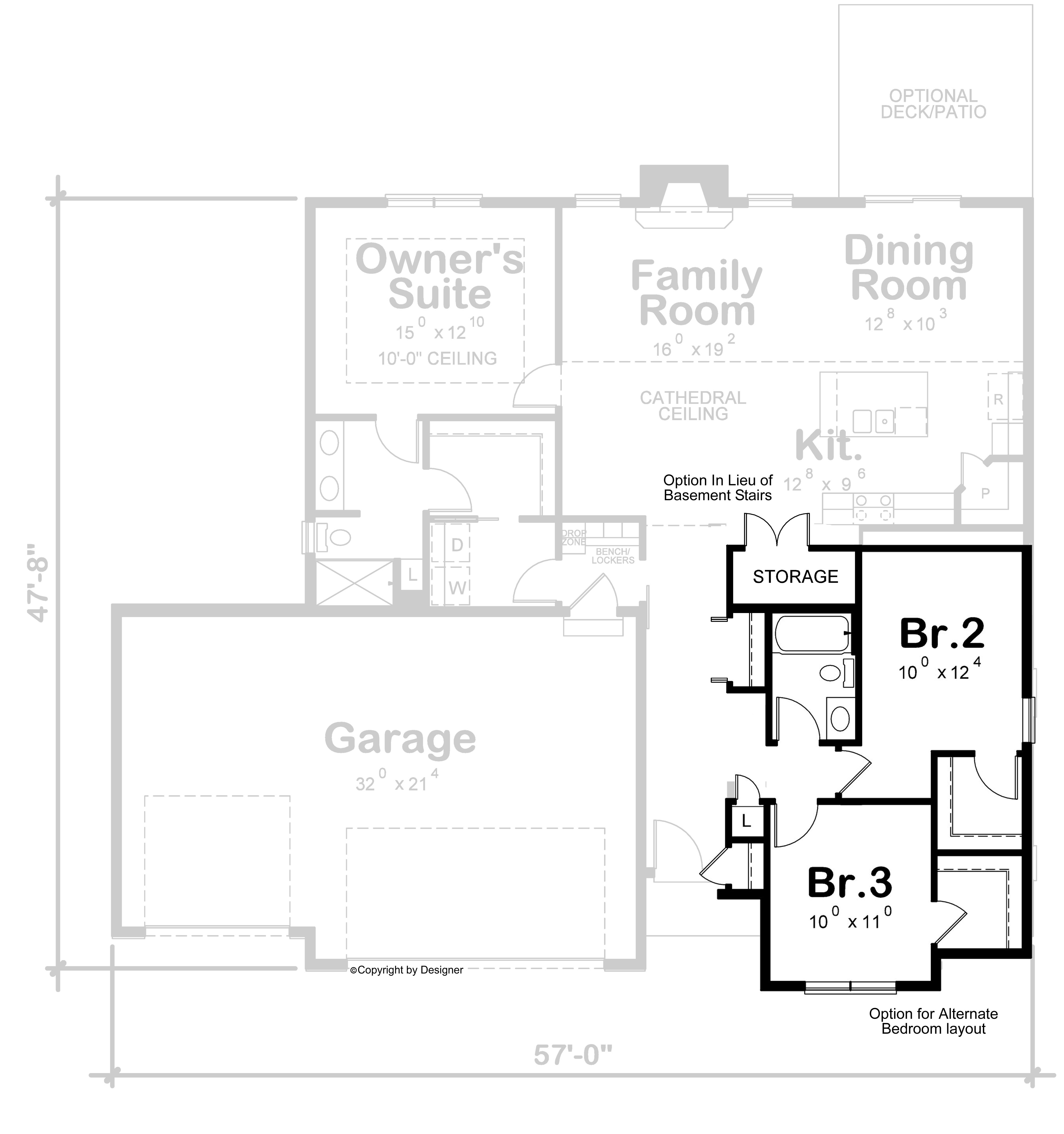 Main Level of Modern Farmhouse Plan #120-2803