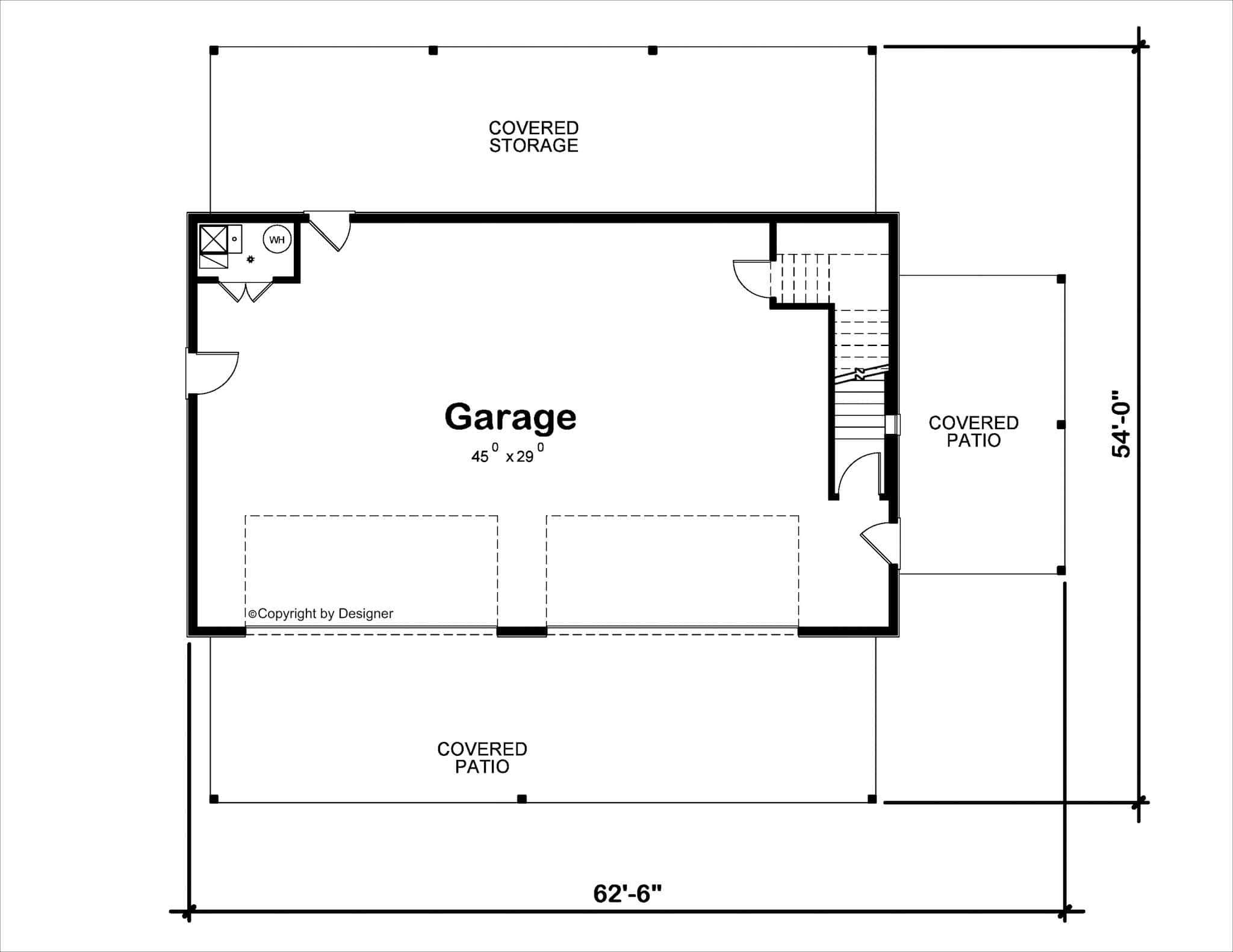 Main Level of Garage w/Apartments Plan #120-2805