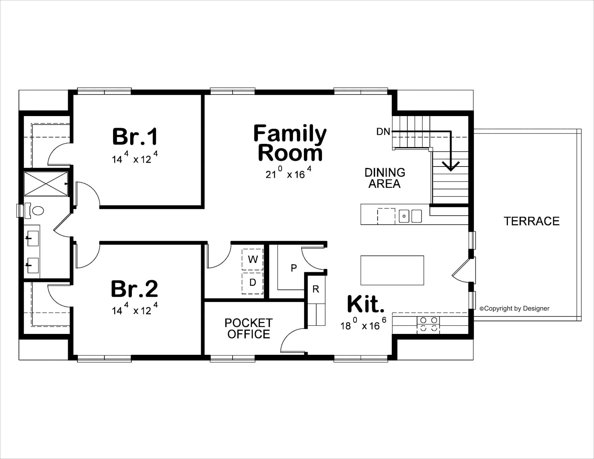 Upper Level of Garage w/Apartments Plan #120-2805