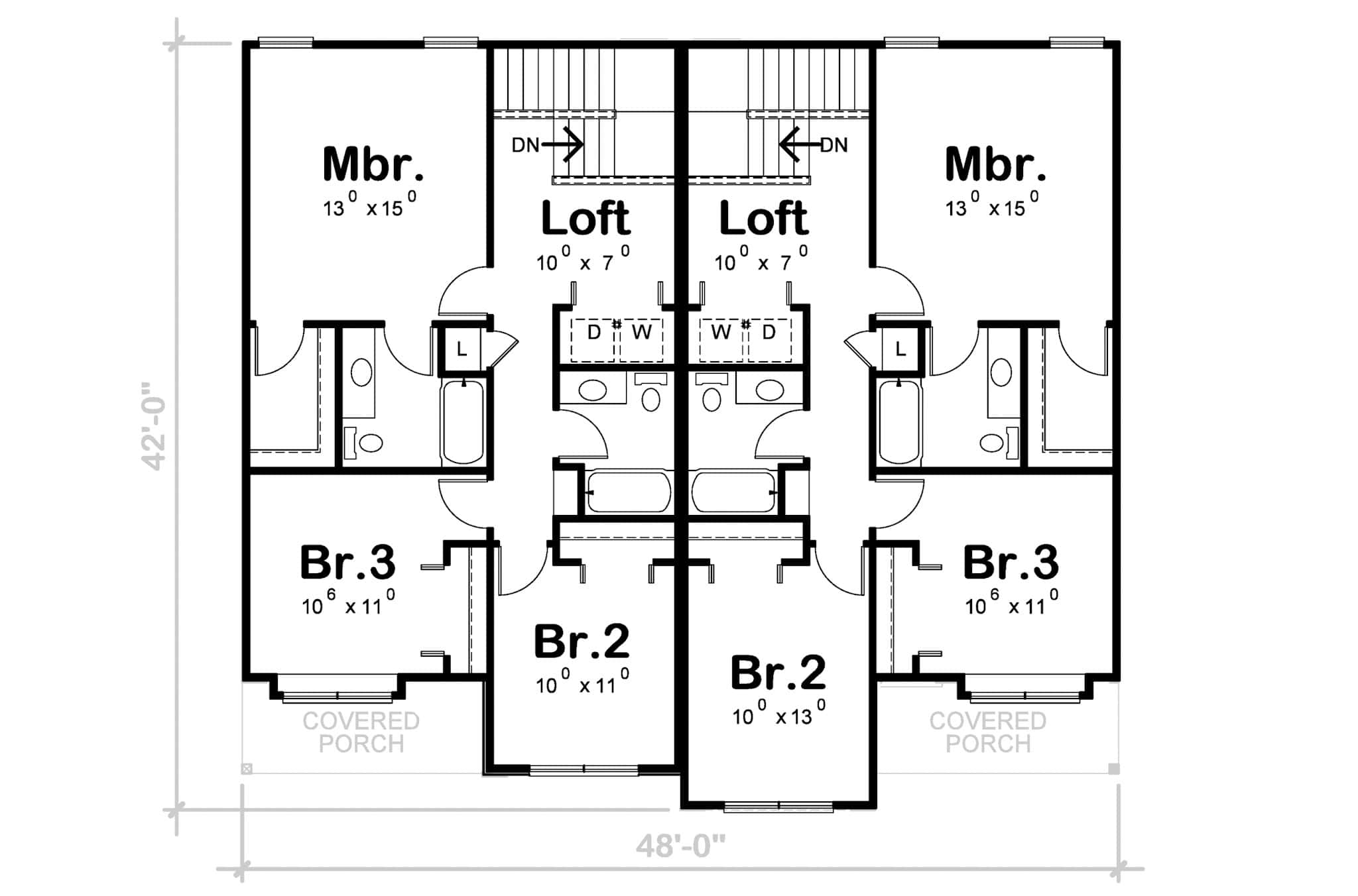 Upper Level of Duplex/Multi-Unit Plan #120-2806
