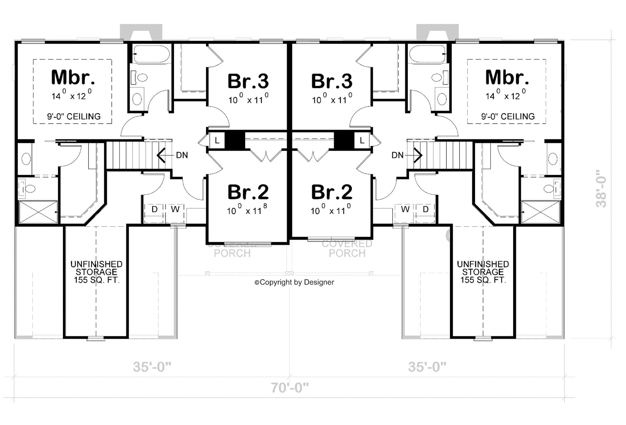 Upper Level of Duplex/Multi-Unit Plan #120-2807