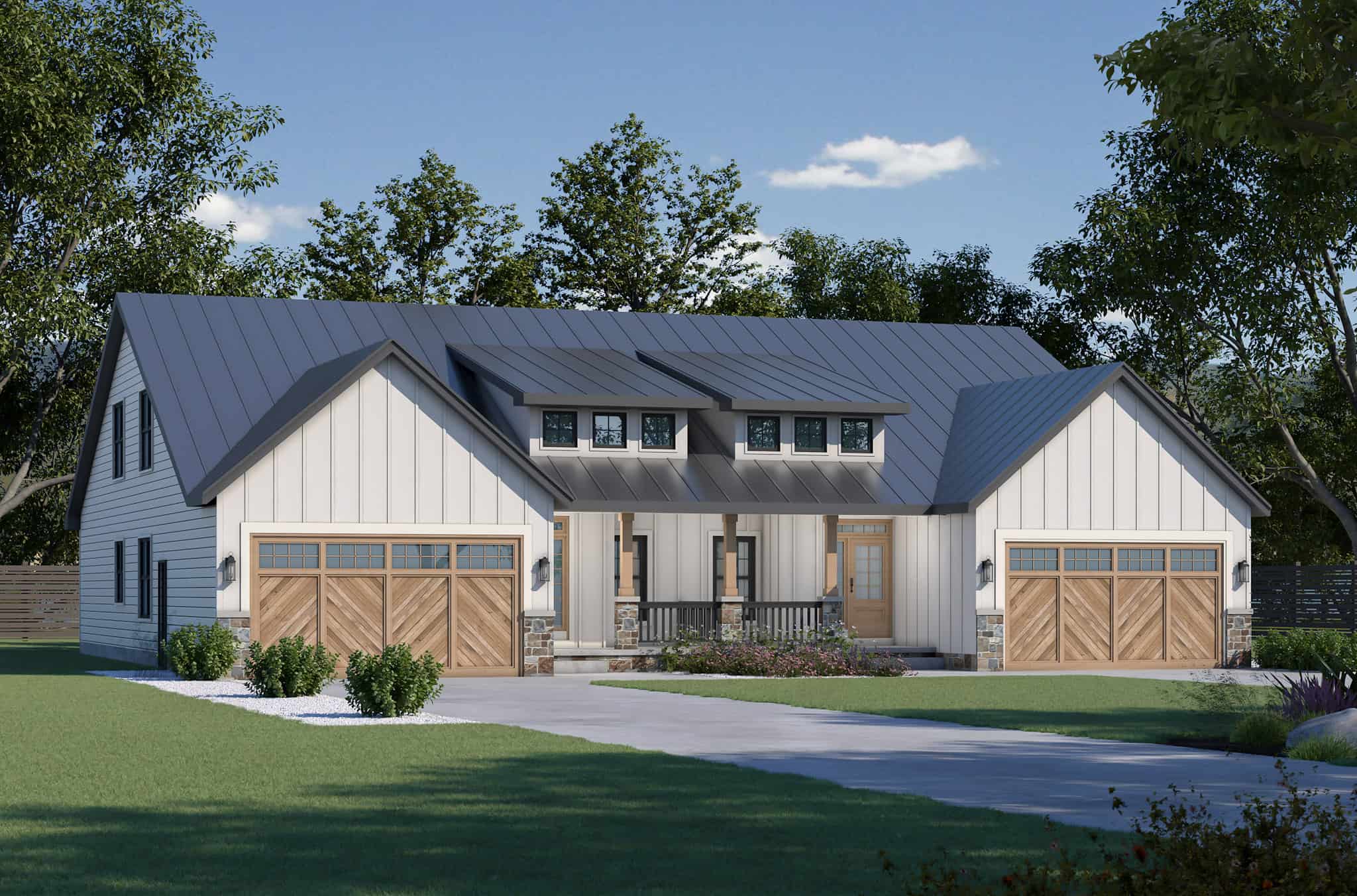 Front elevation of Duplex/Multi-Unit home (ThePlanCollection: House Plan #120-2808)