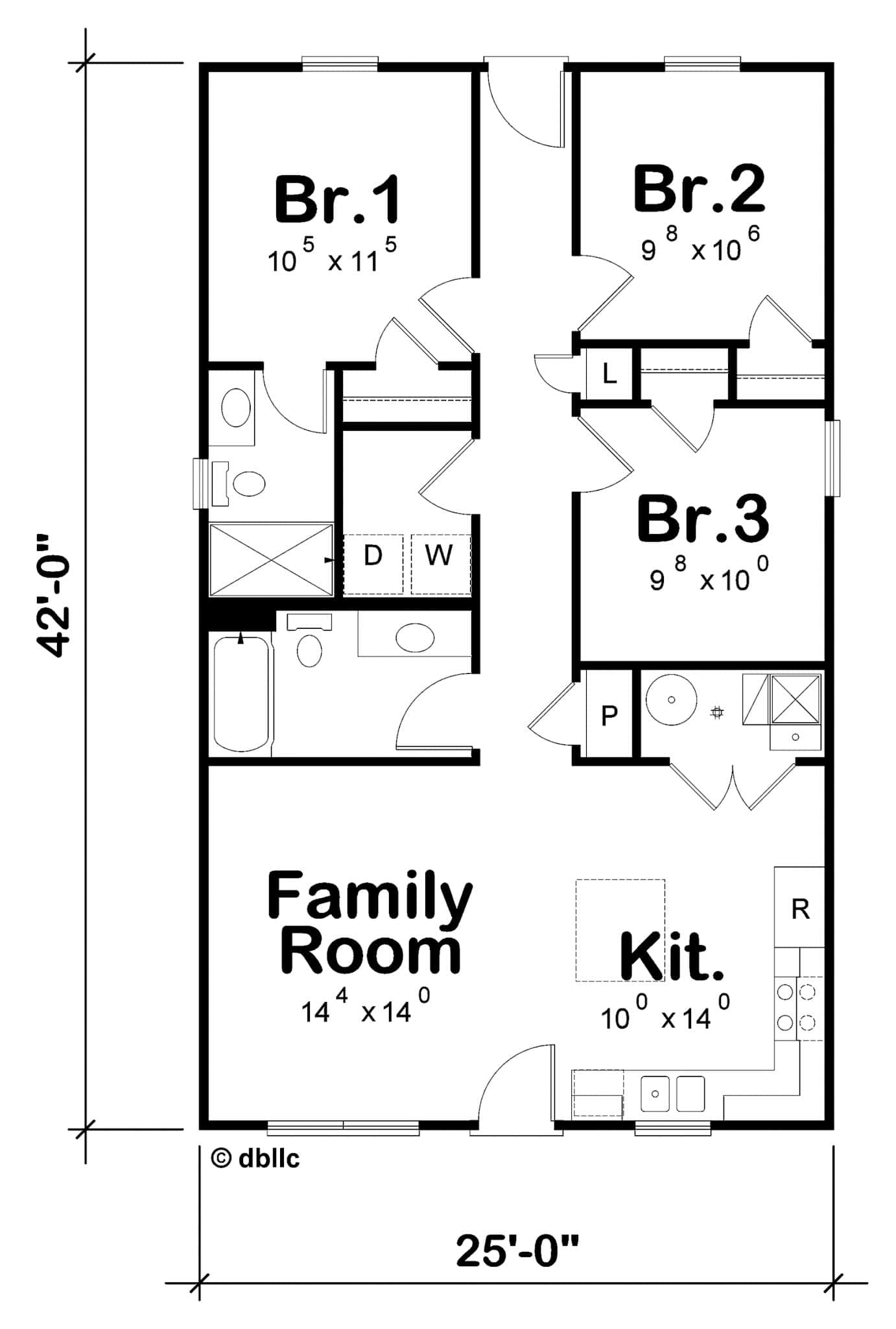Main Level of Traditional Plan #120-2809