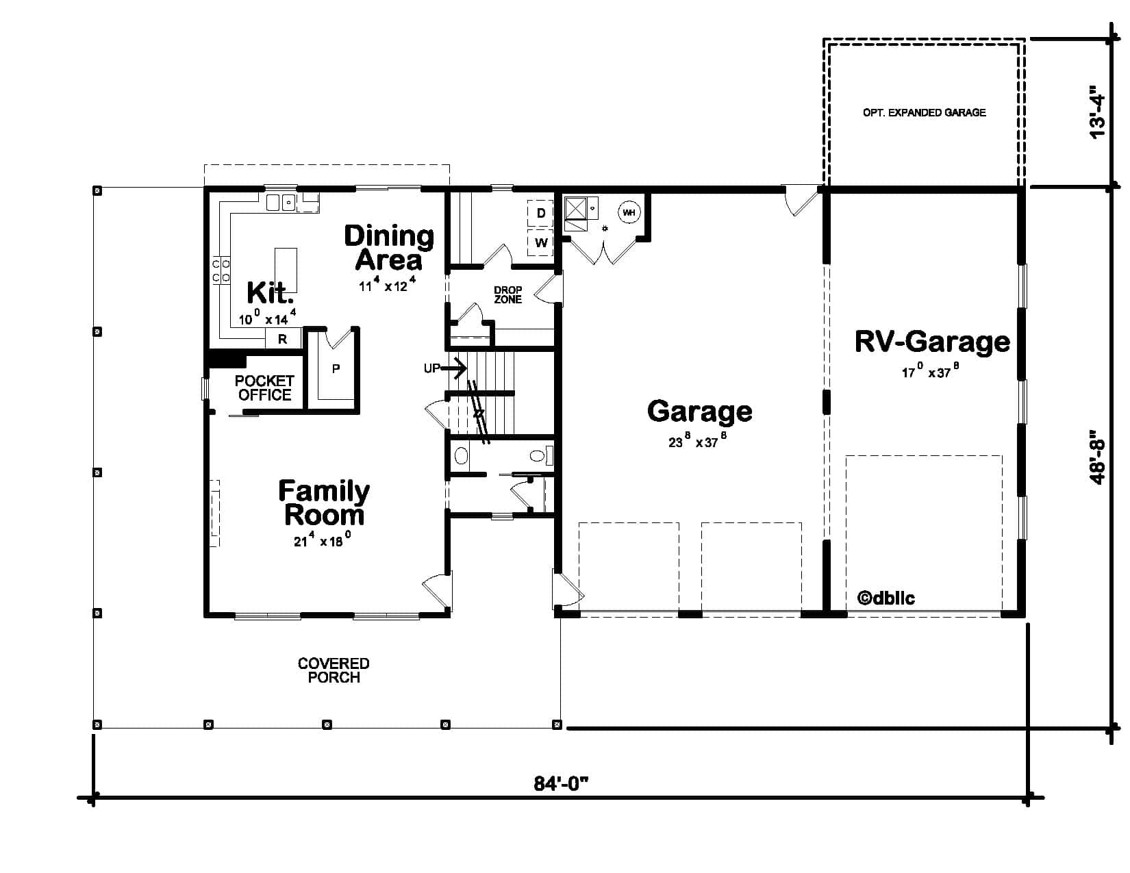 Main Level of Barndominium Plan #120-2811